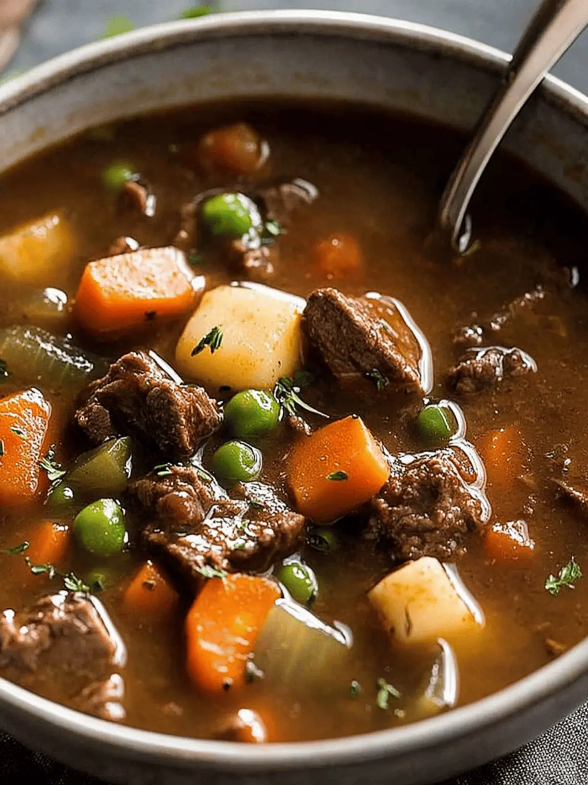 Savory Vegetable Beef Soup with Red Wine for Cozy Nights 4 Vegetable Beef Soup