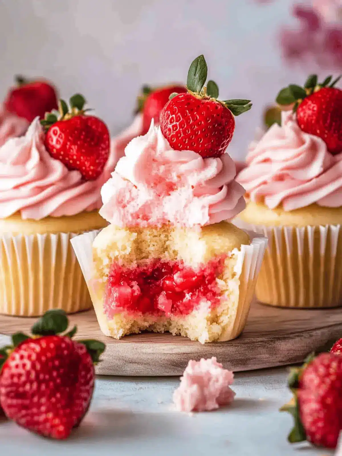 Delicious Strawberry Cupcakes with Creamy Frosting Magic 4 Strawberry Cupcakes