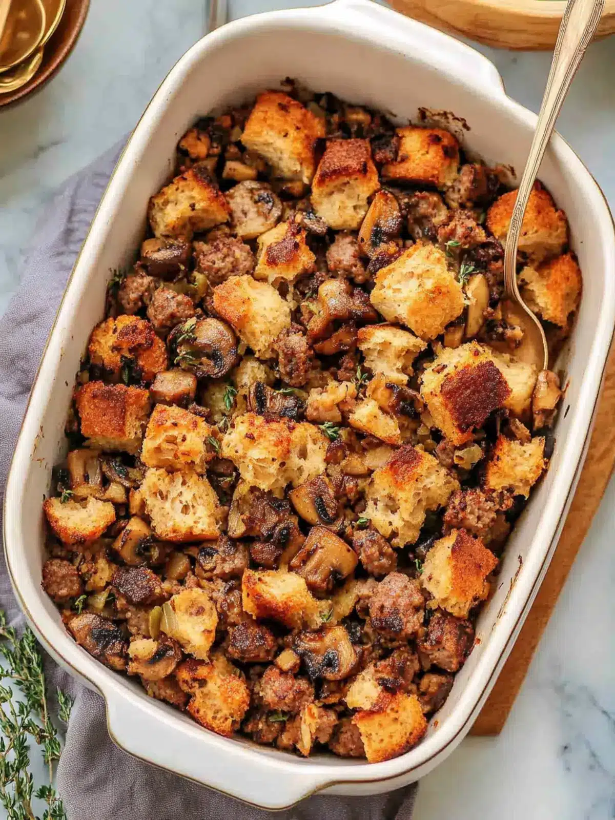 Sourdough Sausage & Mushroom Stuffing for Ultimate Comfort 4 Sourdough Sausage & Mushroom Stuffing
