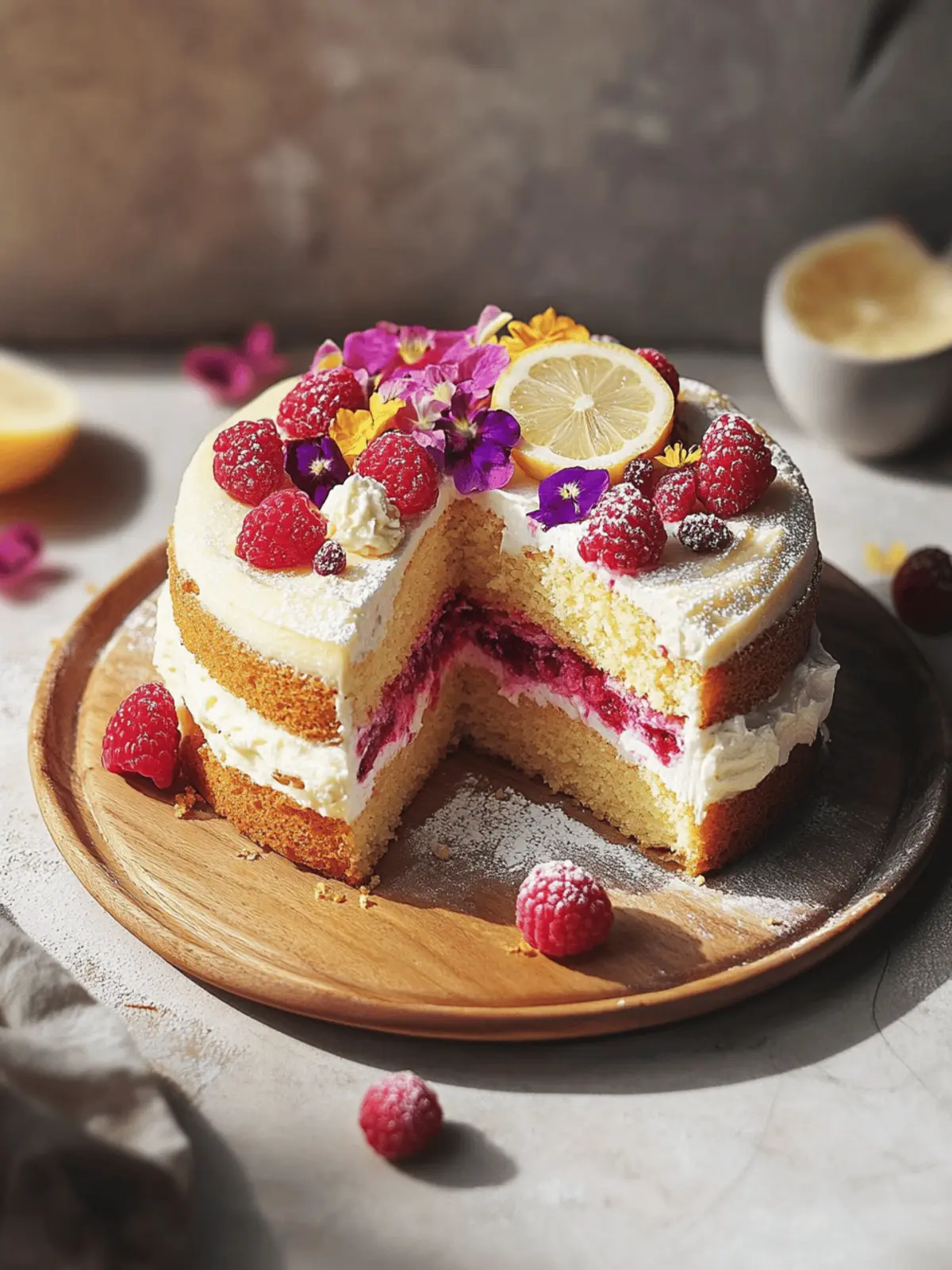 Deliciously Light Lemon Raspberry Cake for Any Occasion 2 Lemon Raspberry Cake