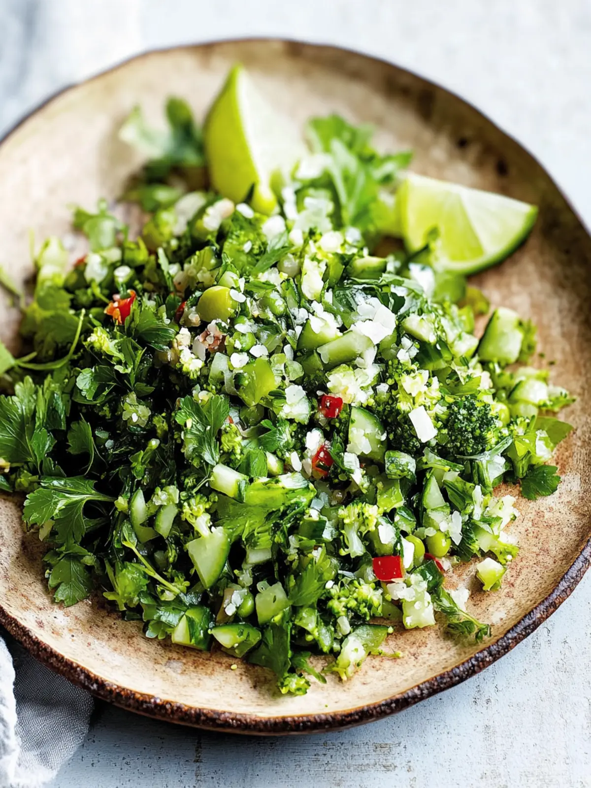 Bright Broccoli Broad Bean and Cucumber Tabouli Delight 3 broccoli, broad bean and cucumber tabouli