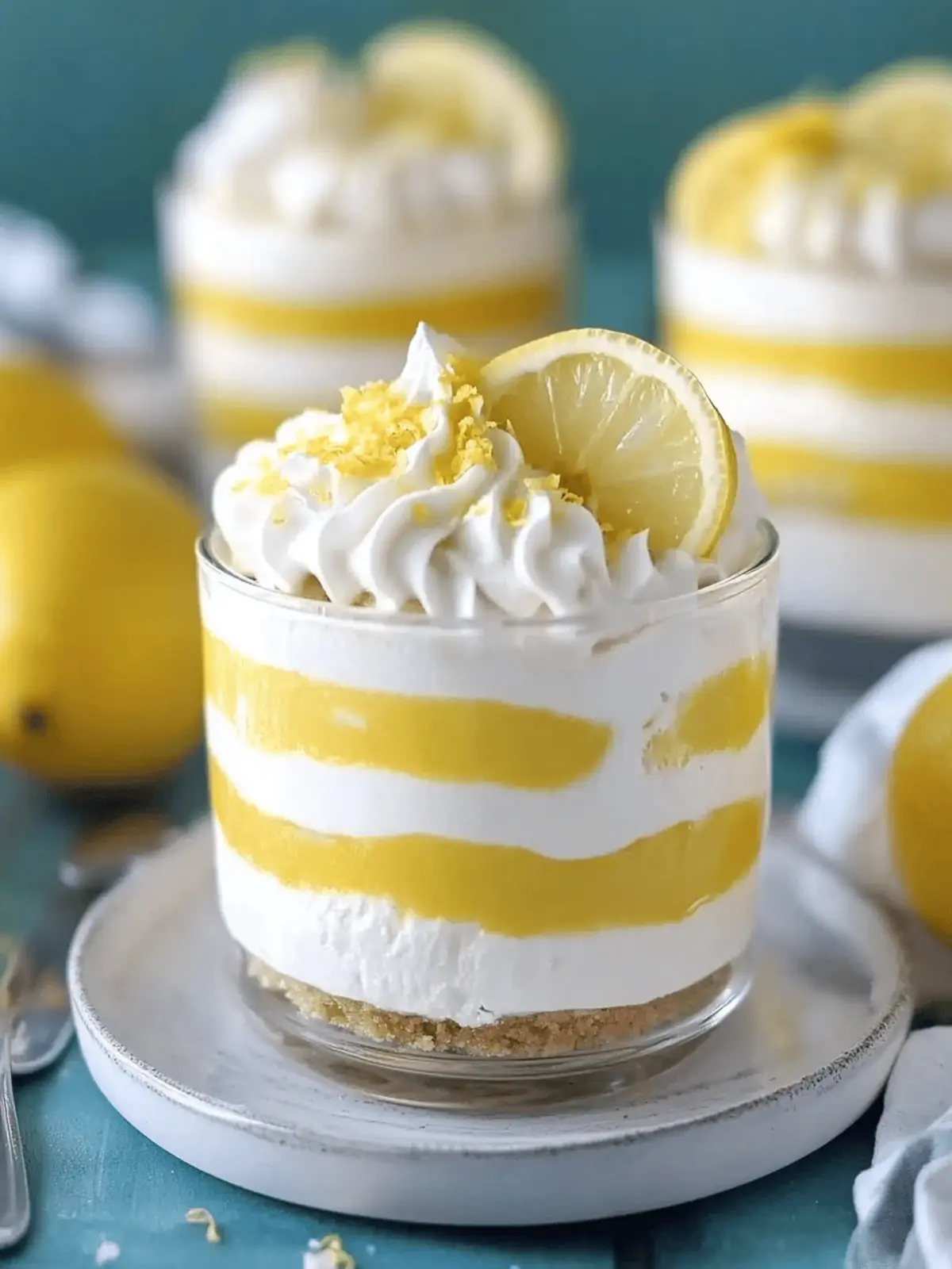 No Bake Lemon Cheesecake Parfaits: Effortless Summer Delight 4 No Bake Lemon Cheesecake