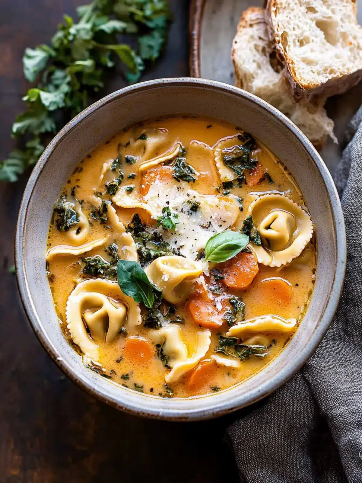 Comforting Creamy Tortellini Vegetable Soup for Cozy Nights 2 Creamy Tortellini Vegetable Soup