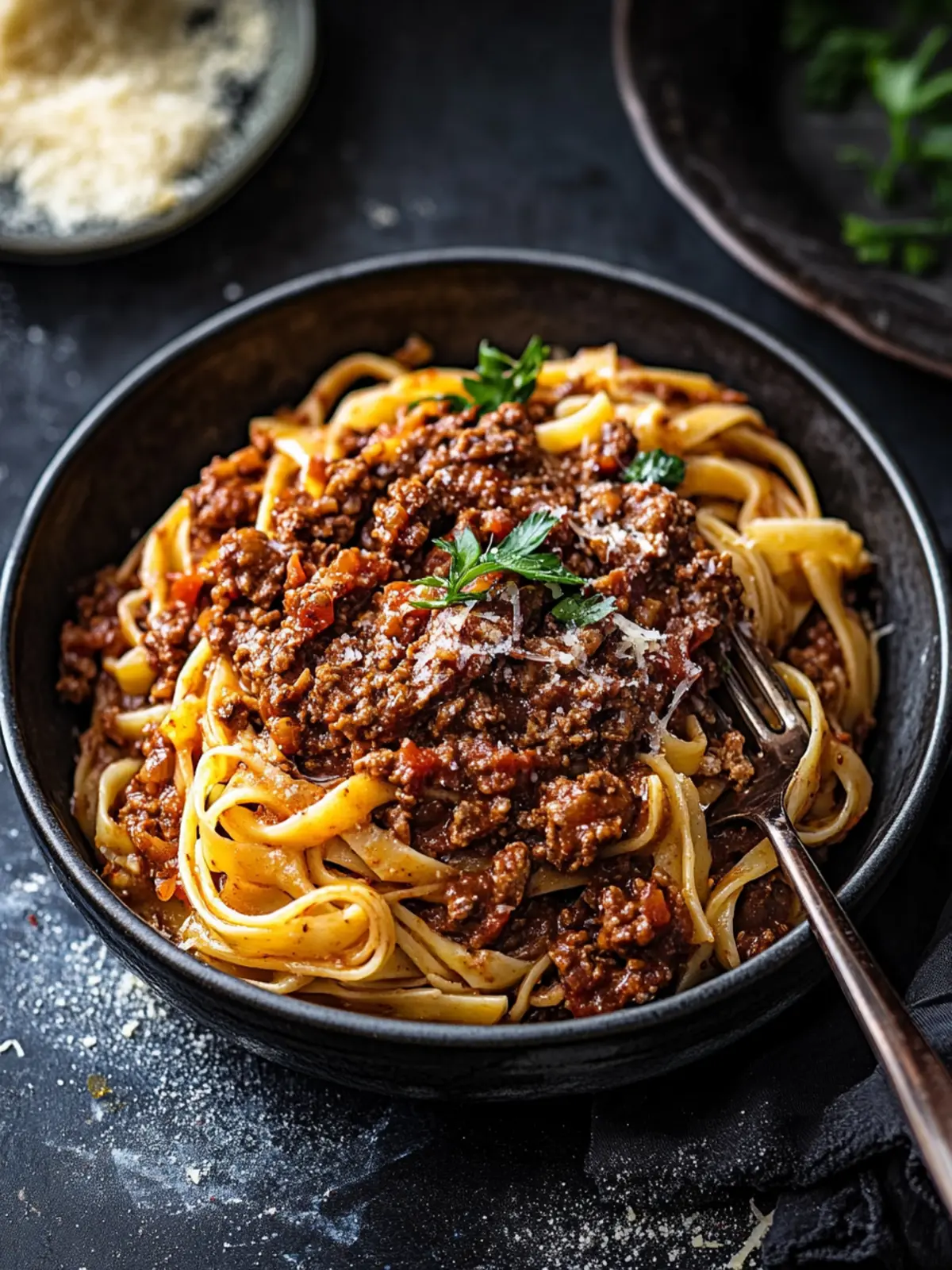 Savory Slow-Cooked Venison Mince Ragu Over Fresh Tagliatelle 4 Slow-cooked venison mince ragu