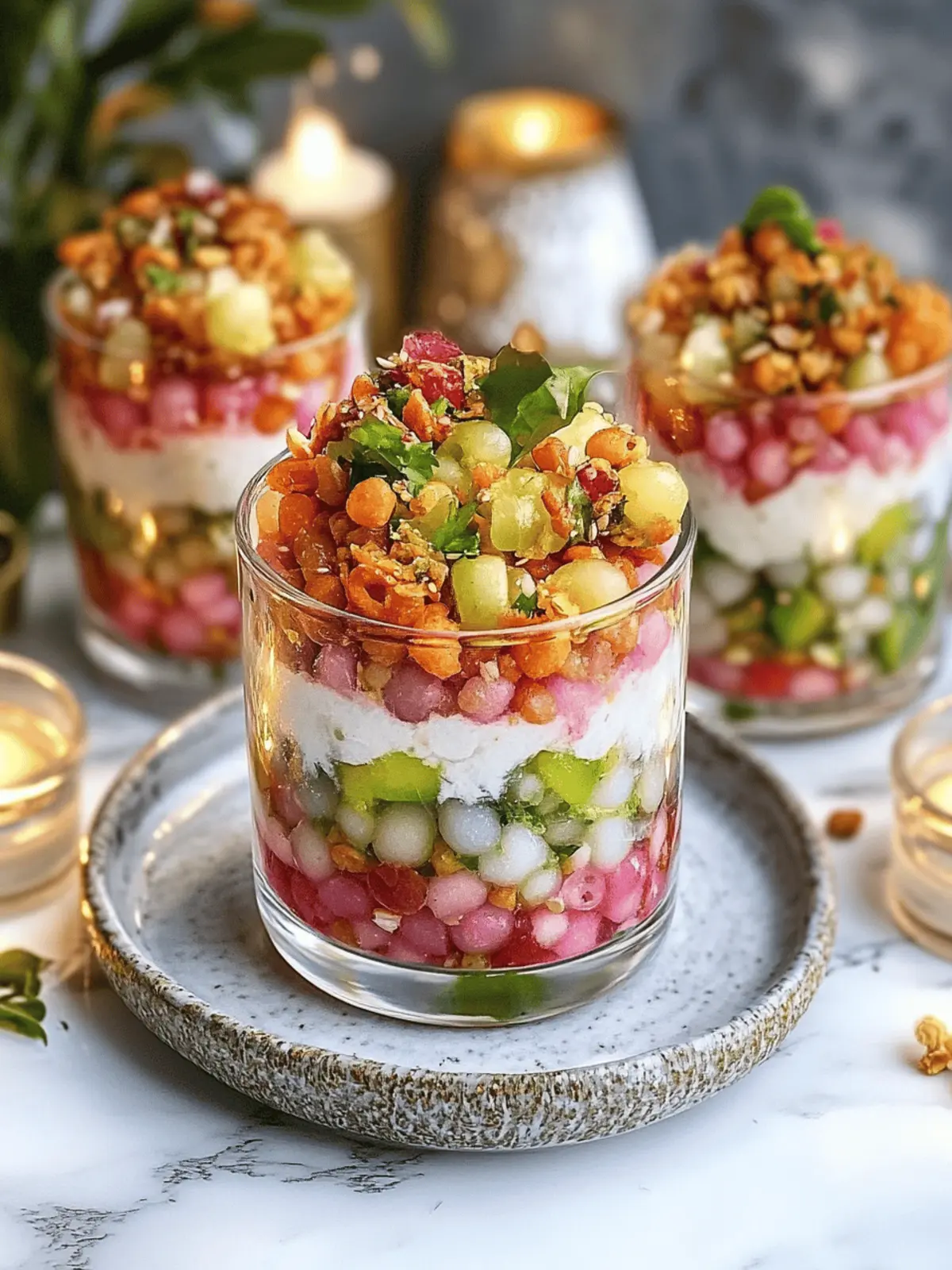 Savor Colorful Sabudana Layer Chaat in Fun Cups 3 Sabudana Layer Chaat