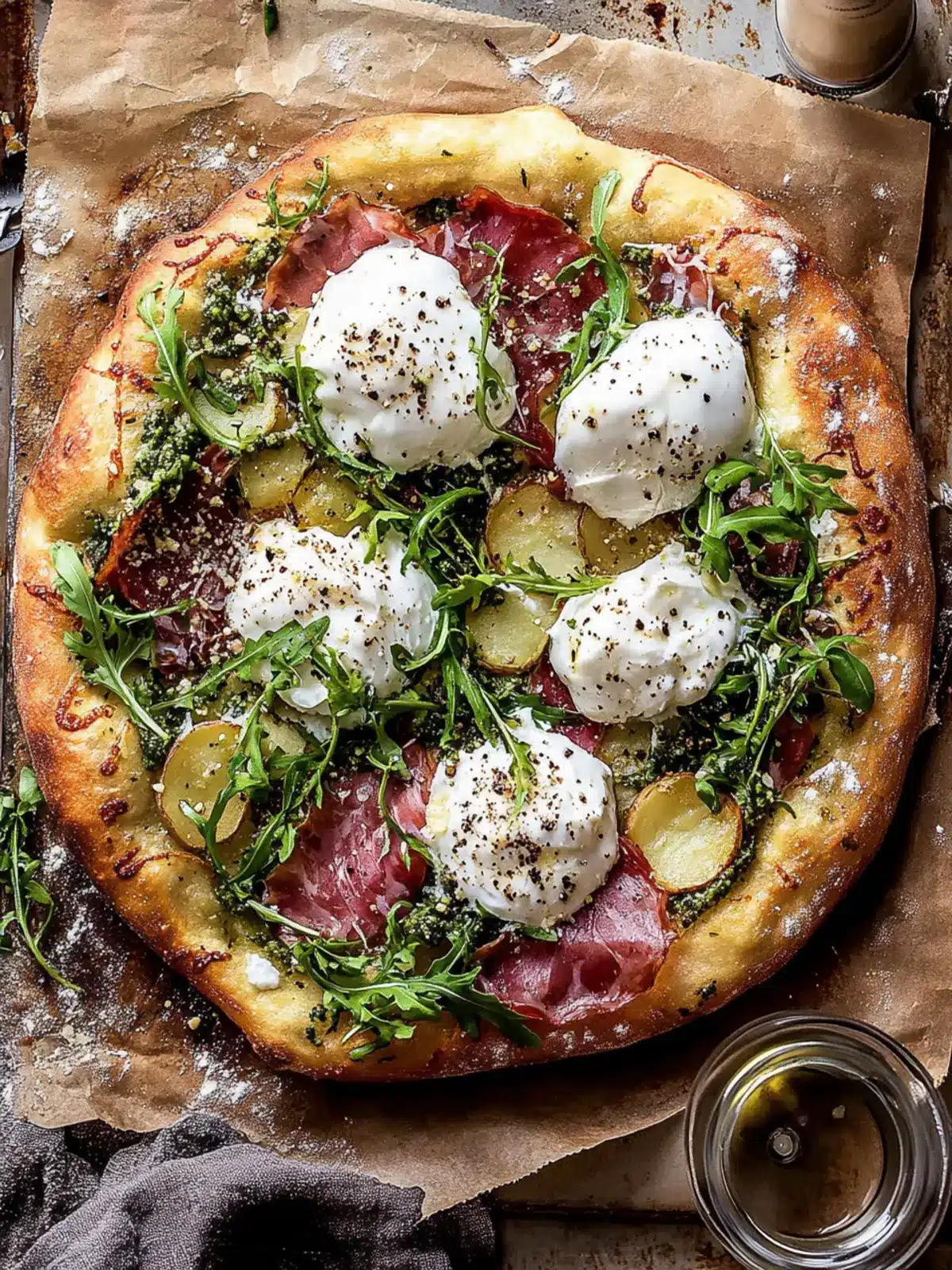 Savor Heaven with Potato Prosciutto Burrata Pizza Delight 4 Potato Prosciutto Burrata Pizza