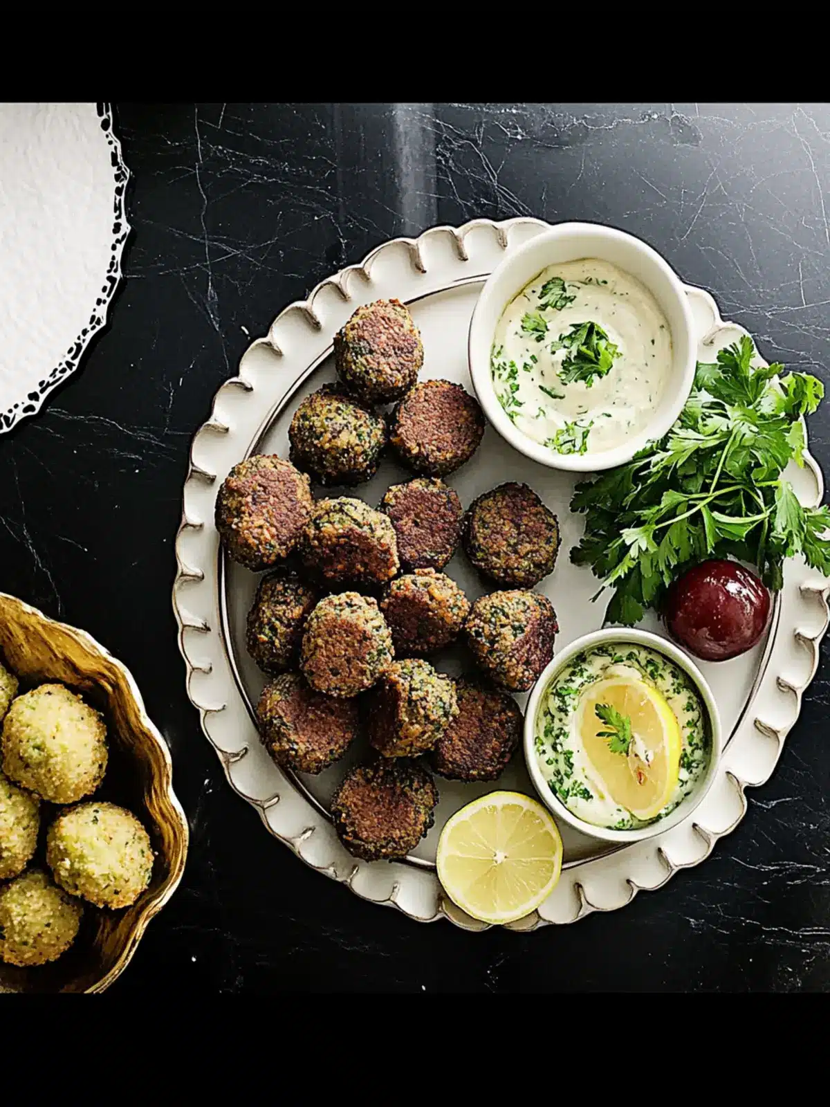 Crispy Falafel with Tahini and Spicy Lemon Herb Sauce Magic 4 Falafel with Tahini and Spicy Lemon Herb Sauce