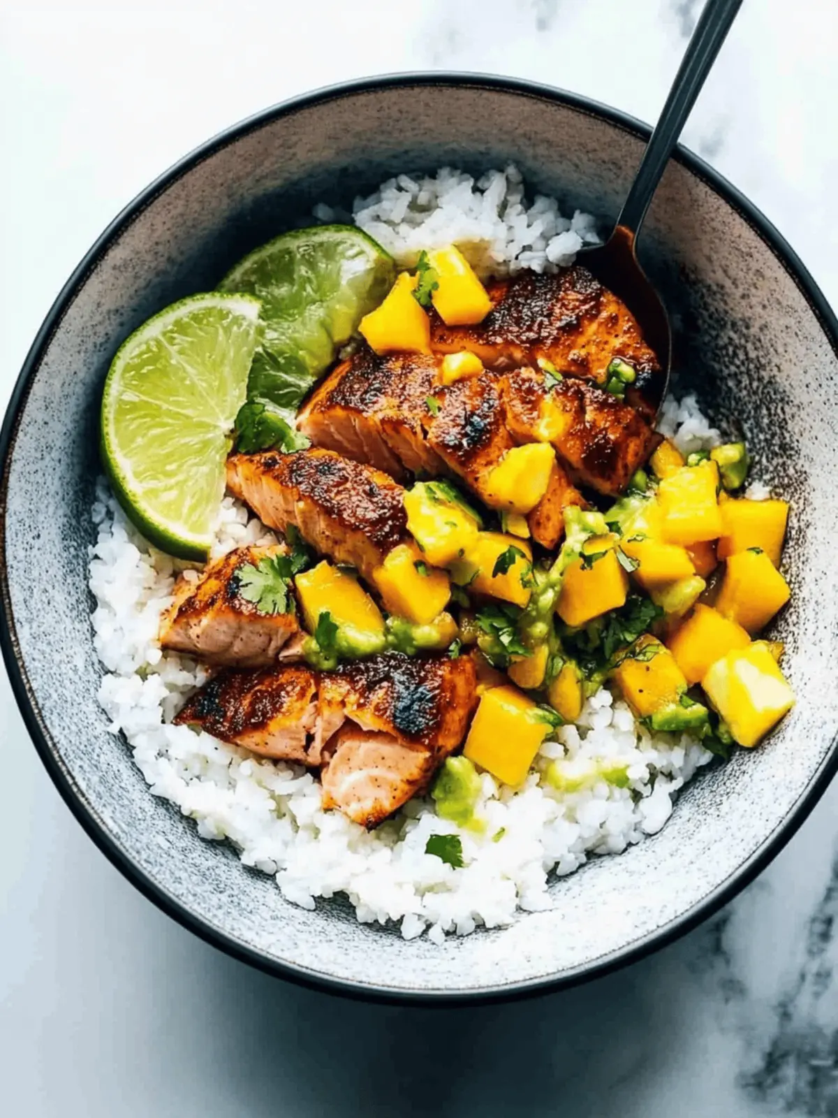BBQ Salmon Bowls with Mango Avocado Salsa for Epic Weeknight Wins 2 BBQ Salmon Bowls with Mango Avocado Salsa