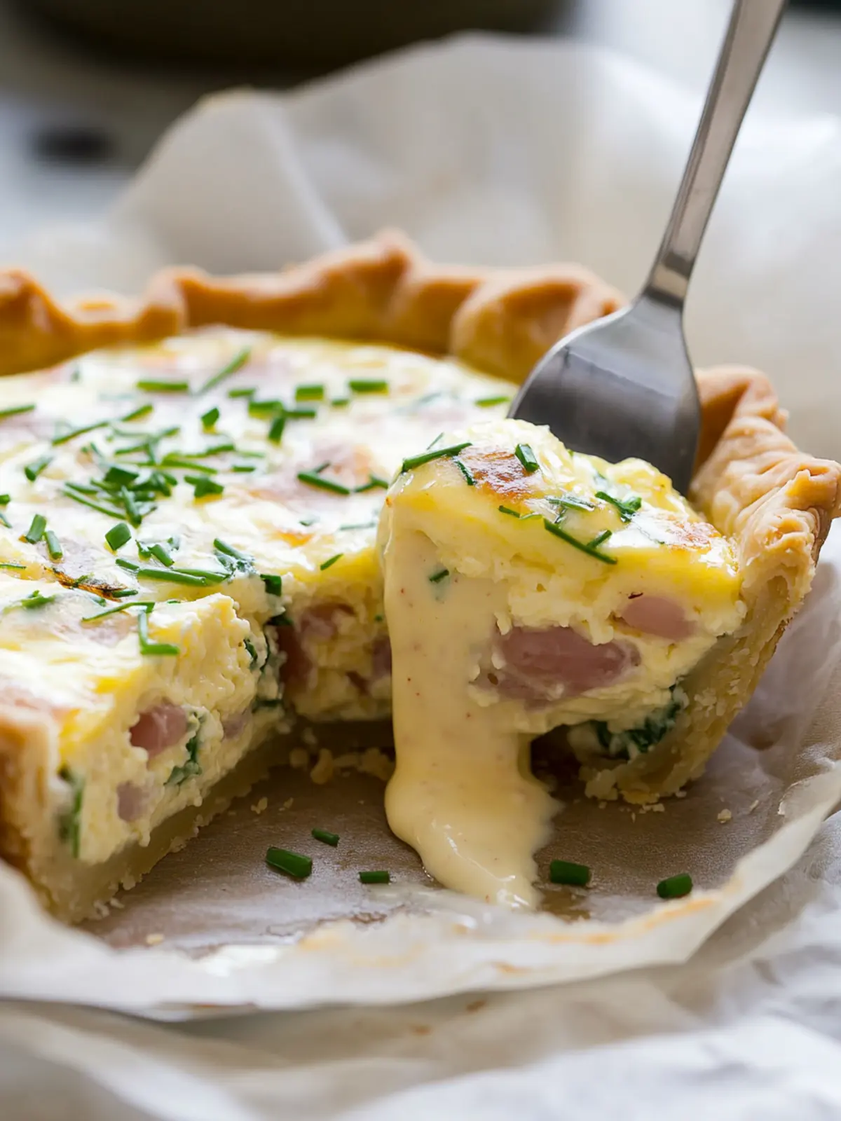 Savory Eggs Benedict Quiche with Creamy Hollandaise Sauce 2 Eggs Benedict Quiche with Hollandaise Sauce