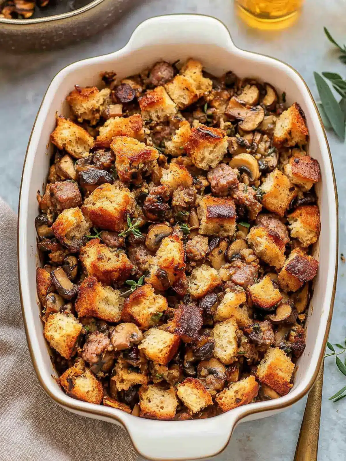 Sourdough Sausage & Mushroom Stuffing for Ultimate Comfort 3 Sourdough Sausage & Mushroom Stuffing