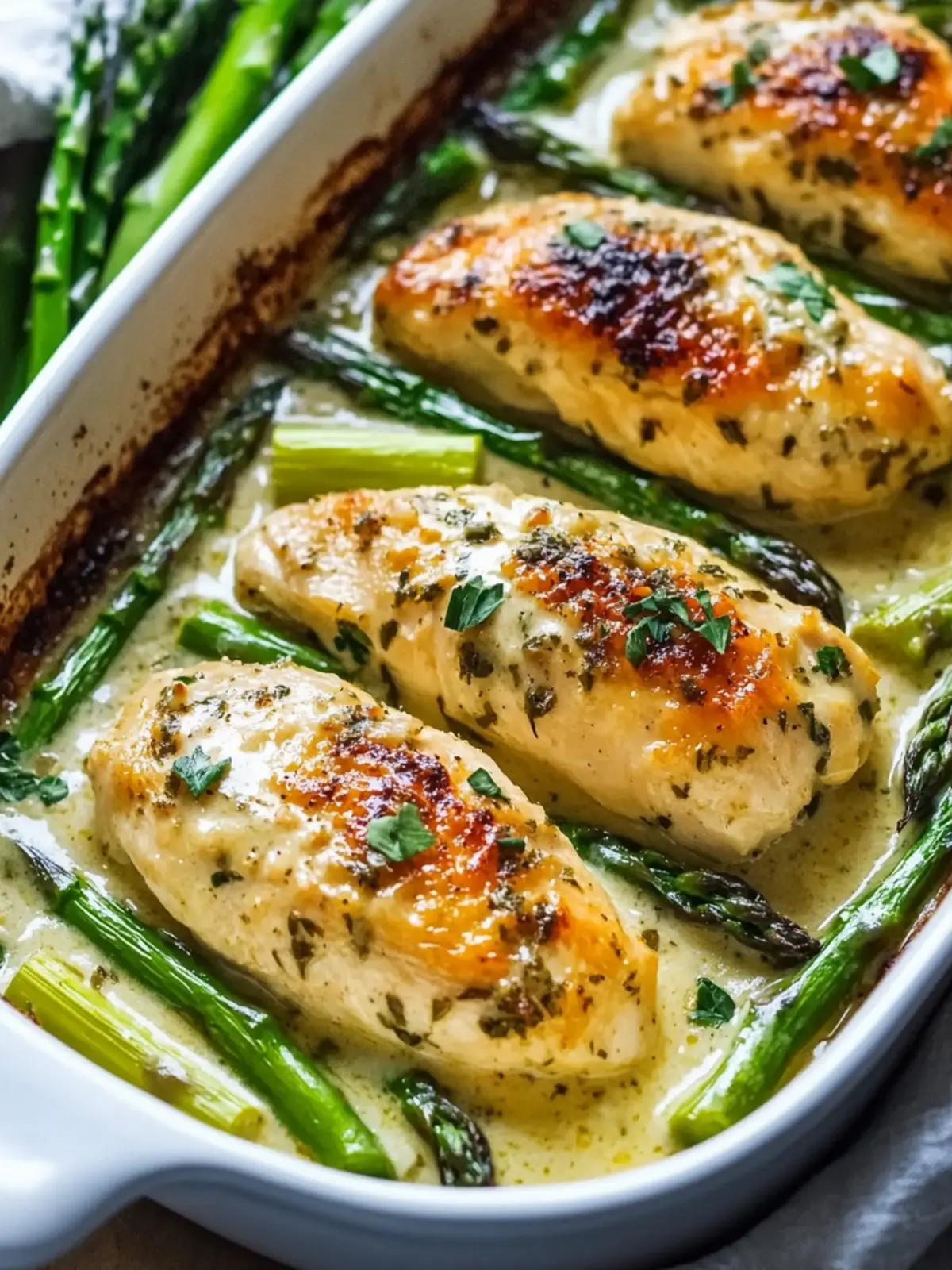 Creamy Baked Chicken and Asparagus: Quick One-Pan Wonder 4 Creamy Baked Chicken and Asparagus