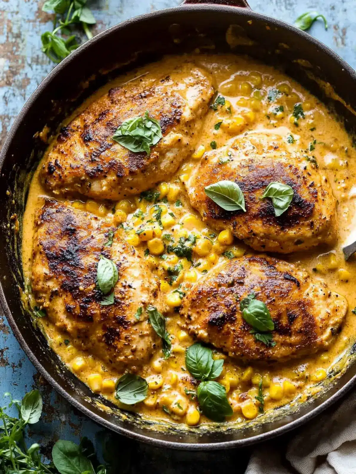 Skillet Creamy Cajun Chicken Lazone with Herby Corn Delight 4 Skillet Creamy Cajun Chicken Lazone with Herby Corn