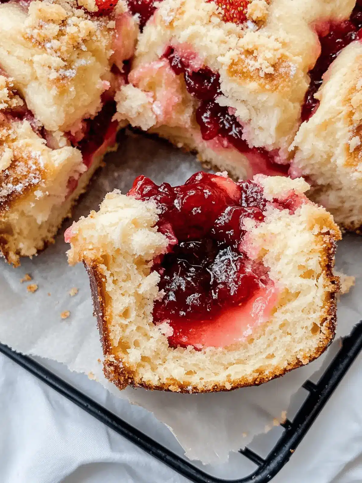 Delightful Vanilla Cream & Strawberry Jam Streusel Buns Recipe 3 Vanilla Cream & Strawberry Jam Streusel Buns