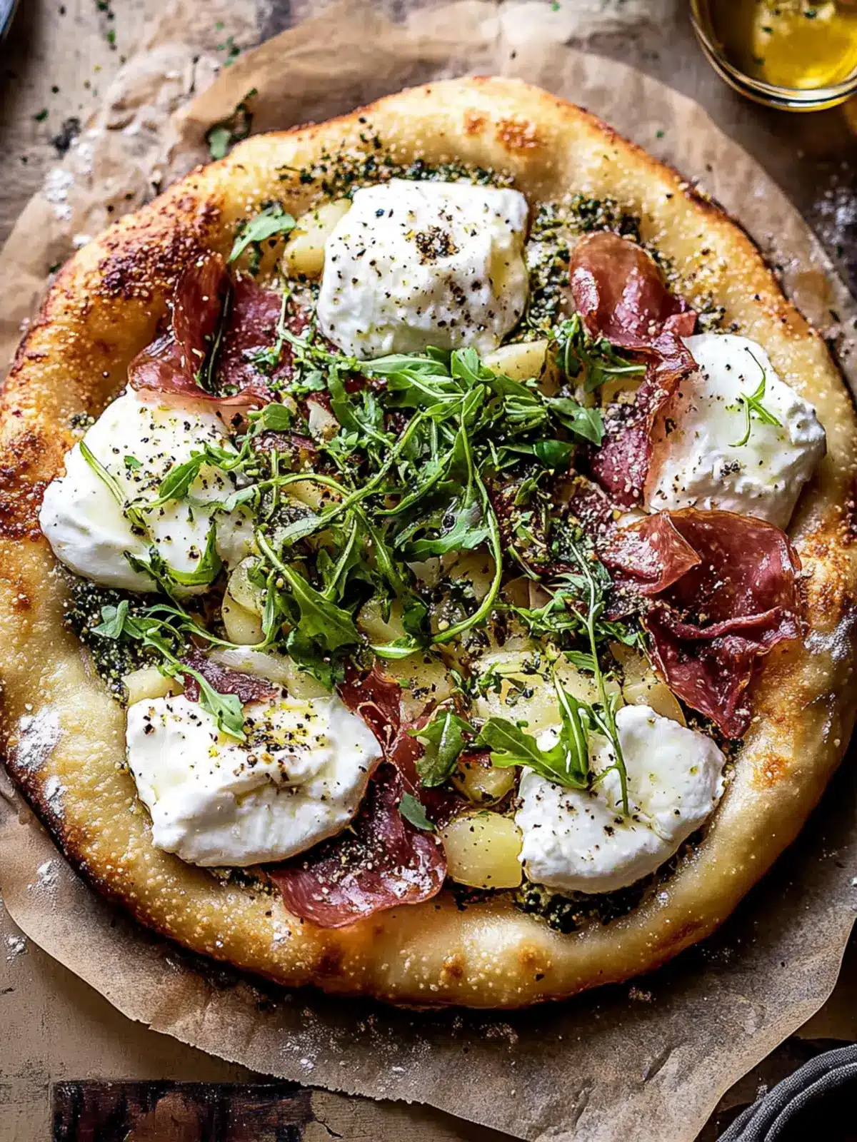 Savor Heaven with Potato Prosciutto Burrata Pizza Delight 3 Potato Prosciutto Burrata Pizza