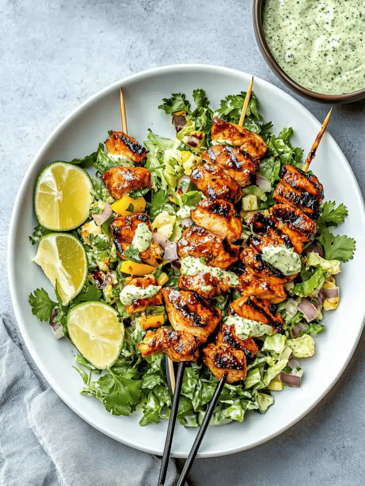 BBQ Chicken Skewer Salad with Delicious Whole30 Twist 4 BBQ Chicken Skewer Salad with Delicious Whole30 Twist