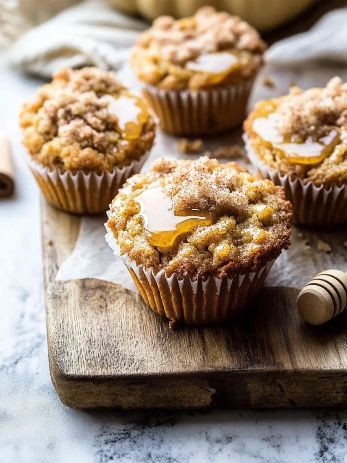 Pumpkin Coffee Cake Muffins with Cinnamon Honey Butter Bliss 3 Pumpkin Coffee Cake Muffins with Cinnamon Honey Butter