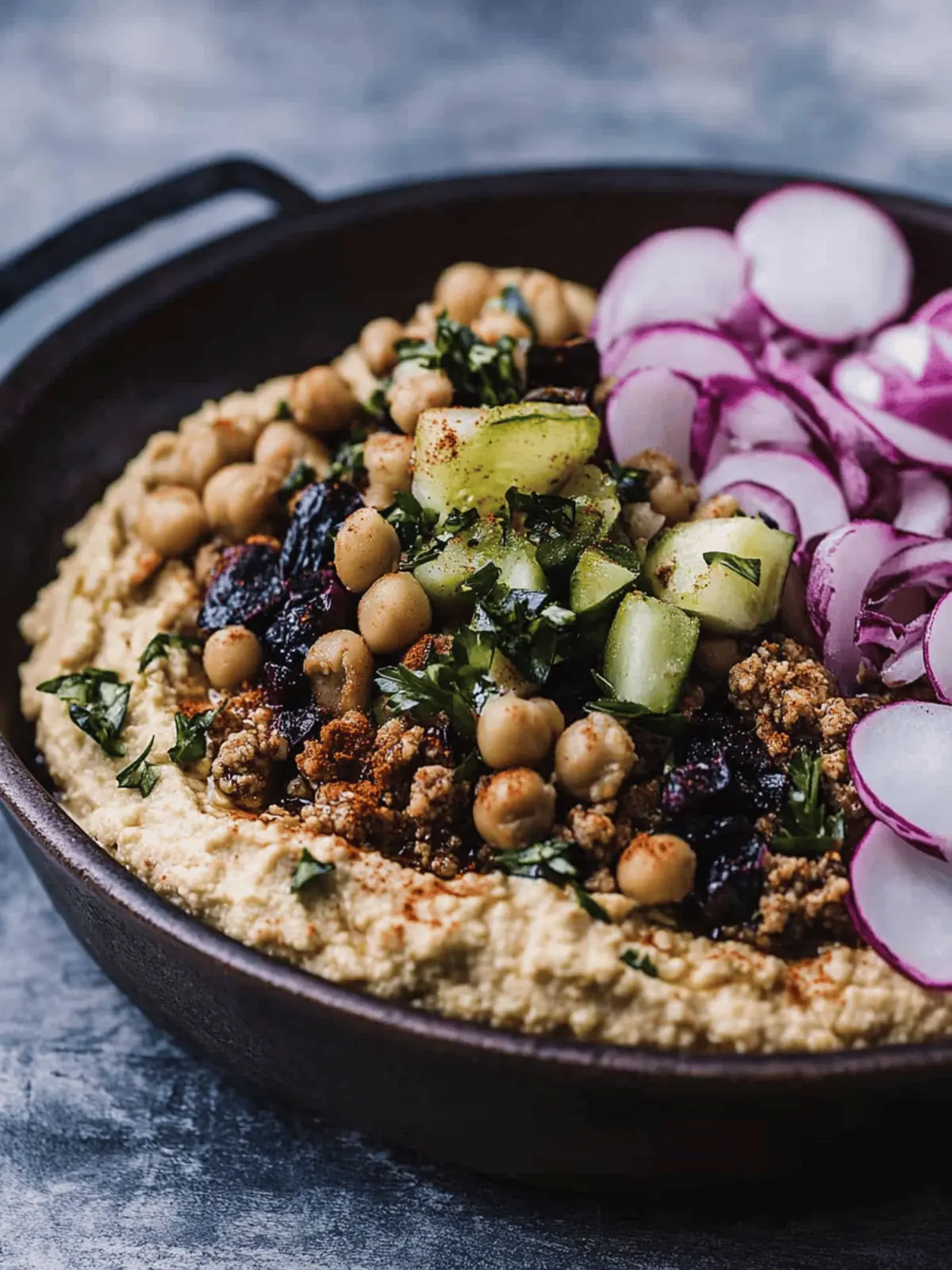 Savory Hummus with Spiced Ground Lamb: A Middle Eastern Delight 3 Hummus with Spiced Ground Lamb