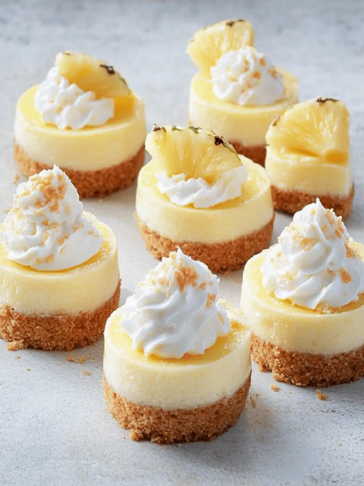 Irresistible Mini Pineapple and Coconut Milk Cheesecakes 4 Mini pineapple and condensed coconut milk cheesecakes