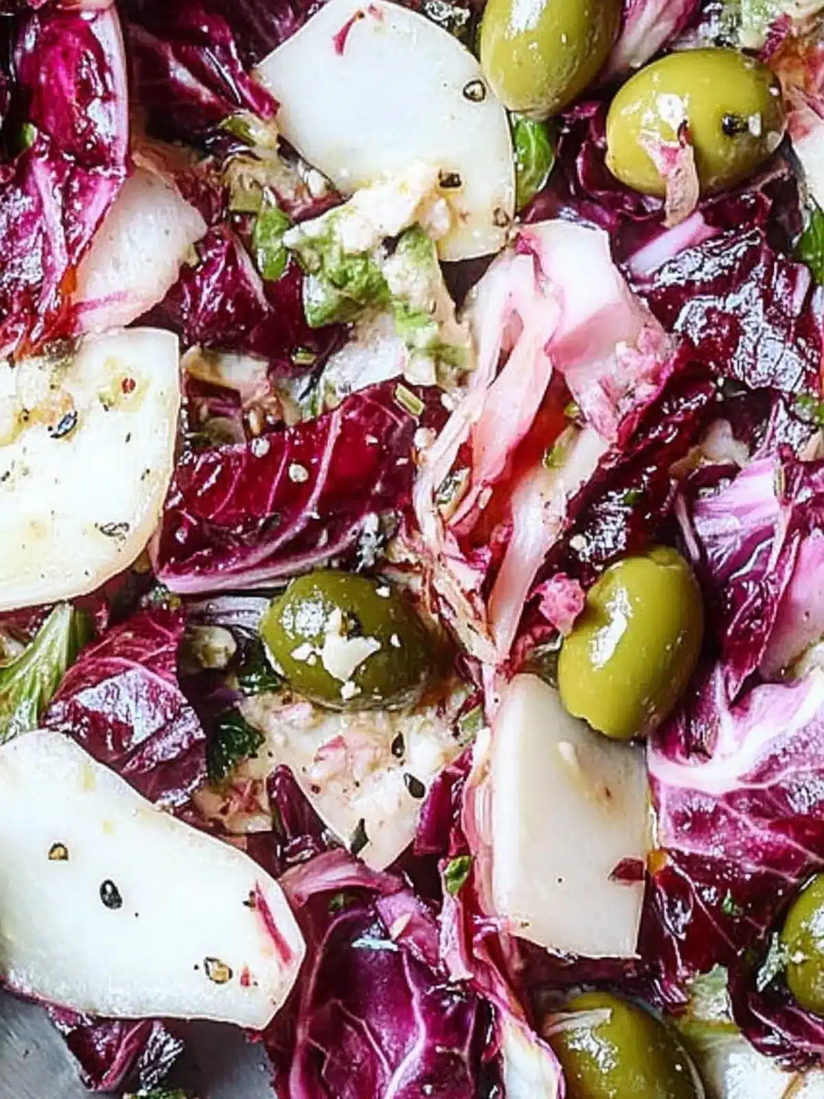 Zesty Radicchio Salad with Green Olives & Parmesan Magic 2 Radicchio Salad with Green Olives & Parmesan