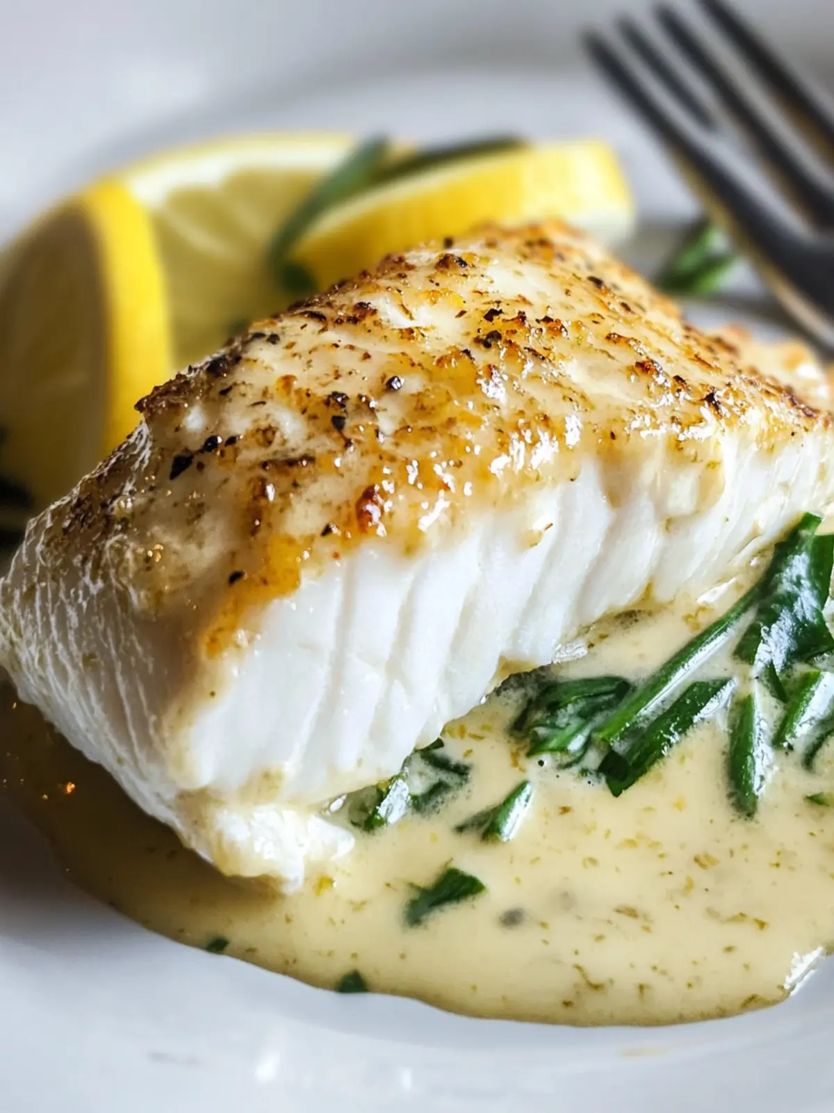 Foil Baked Chilean Sea Bass with Zesty Lemon Parmesan Sauce 2 Foil Baked Chilean Sea Bass with Lemon Parmesan Cream Sauce