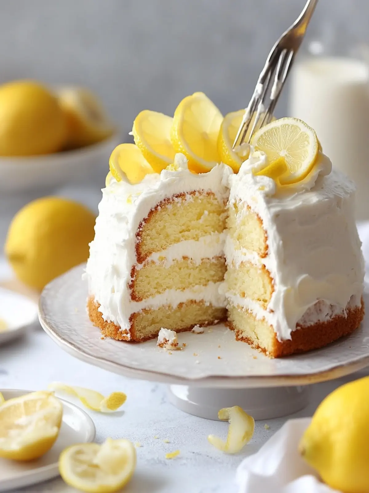 Heavenly Lemon Angel Food Cake with Creamy Lemon Sauce 4 Lemon Angel Food Cake with Lemon Cream