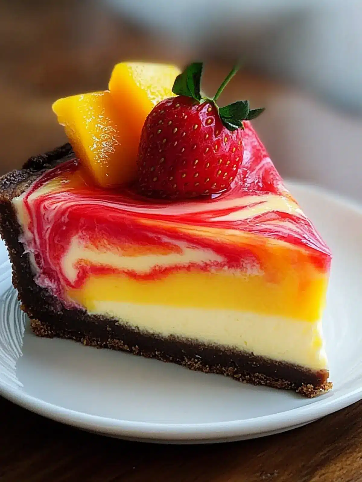 Delicious Strawberry Mango Swirl Cheesecake to Impress Friends 4 Strawberry Mango Swirl Cheesecake