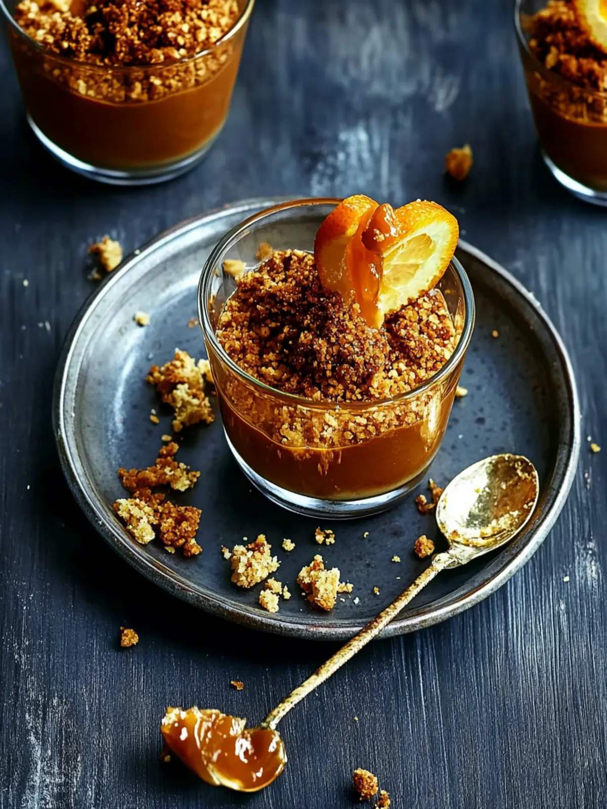 Irresistible Whiskey, Caramel and Orange Mousse with Crumble 4 Whiskey, Caramel and Orange Mousse with Orange Crumble
