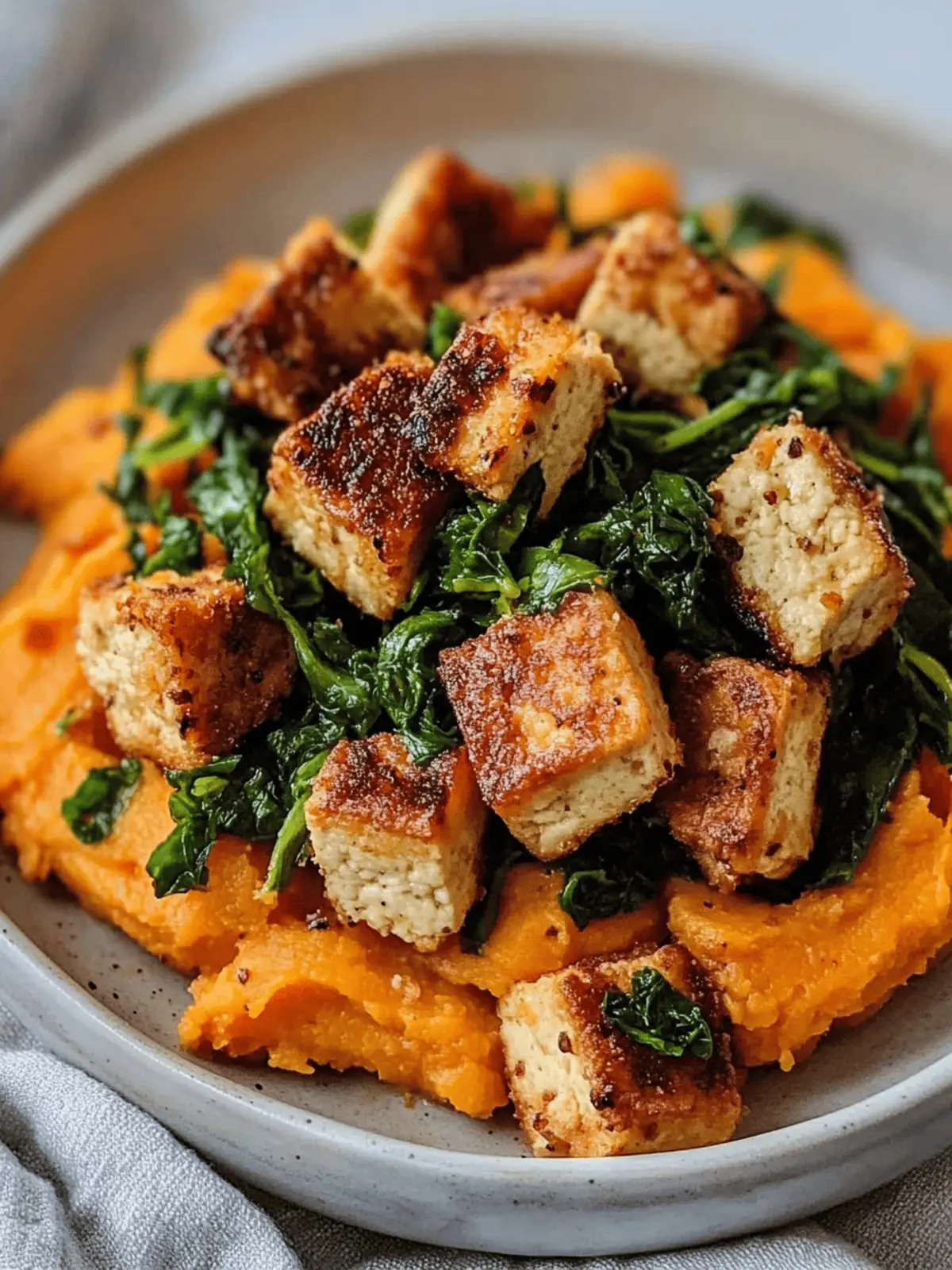 Cozy Maple Miso Whipped Sweet Potatoes with Crispy Tofu Bliss 4 Maple Miso Whipped Sweet Potatoes with Cornmeal Crusted Tofu