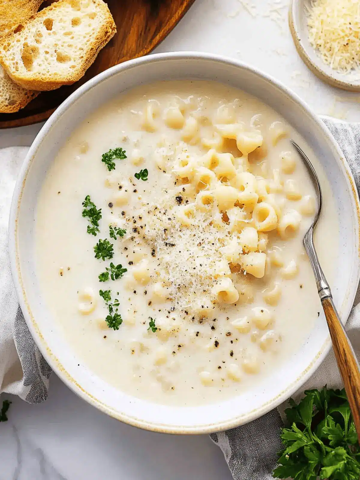 Creamy Garlic Parmesan Pasta Soup: Cozy Comfort in a Bowl 2 Creamy Garlic Parmesan Pasta Soup