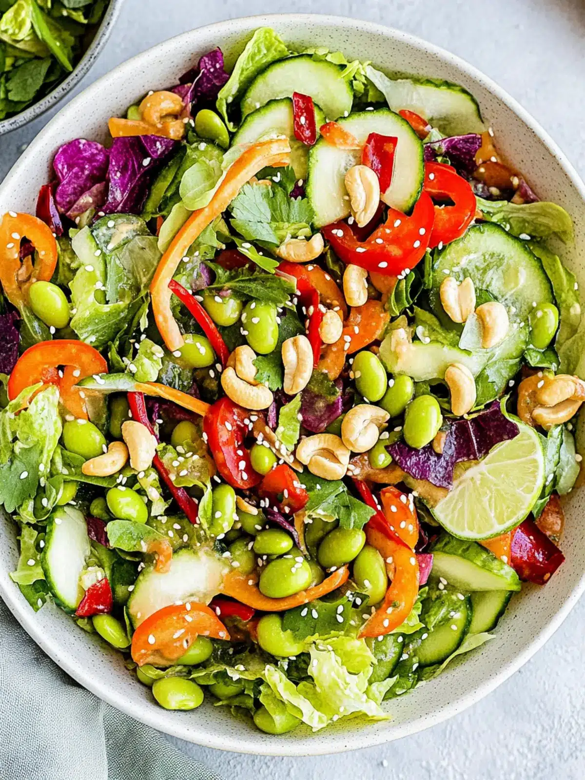 Edamame Crunch Salad with Sesame Cashew Lime Dressing Bliss 3 Edamame Crunch Salad with Sesame Cashew Lime Dressing