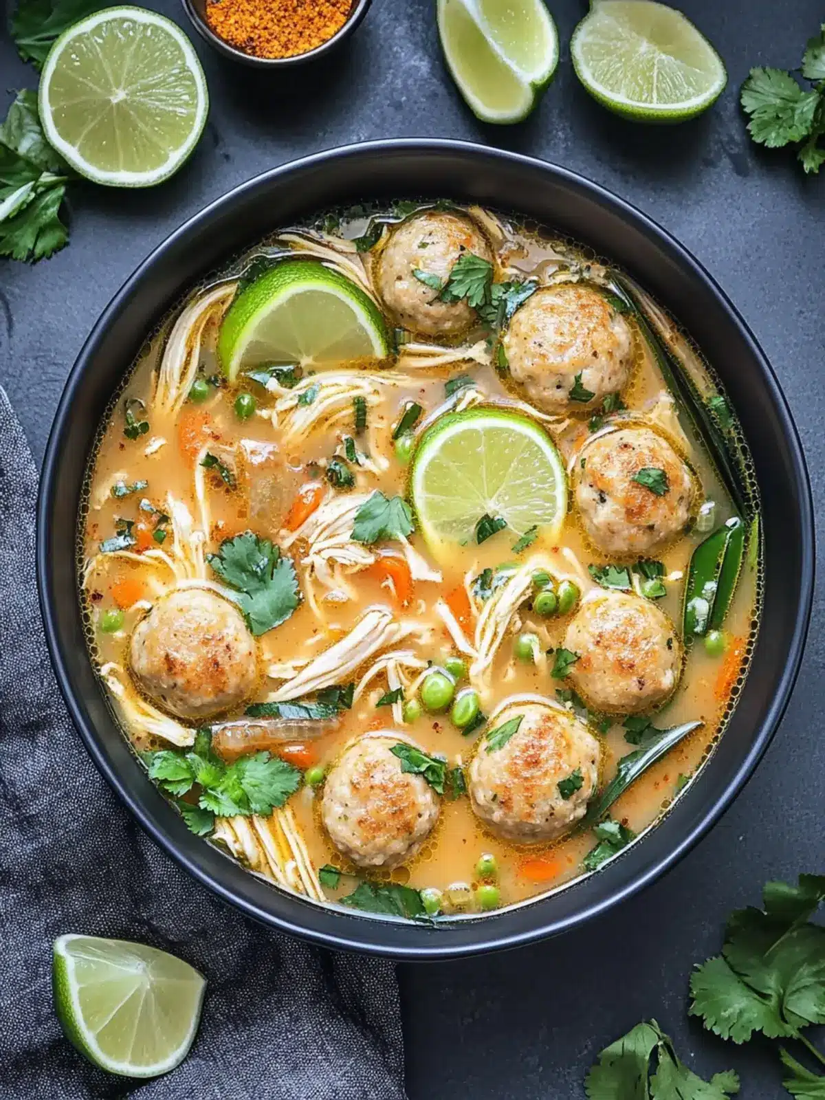 Delicious Thai Inspired Chicken Meatball Soup for Cozy Nights 3 Thai Inspired Chicken Meatball Soup
