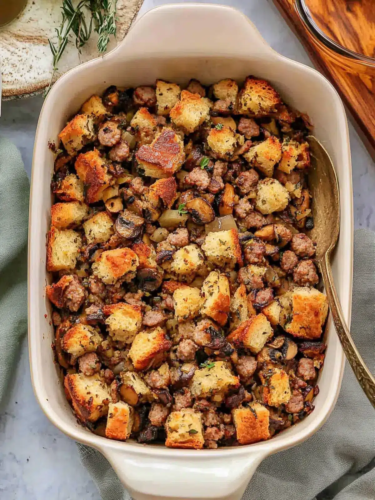Sourdough Sausage & Mushroom Stuffing for Ultimate Comfort 2 Sourdough Sausage & Mushroom Stuffing
