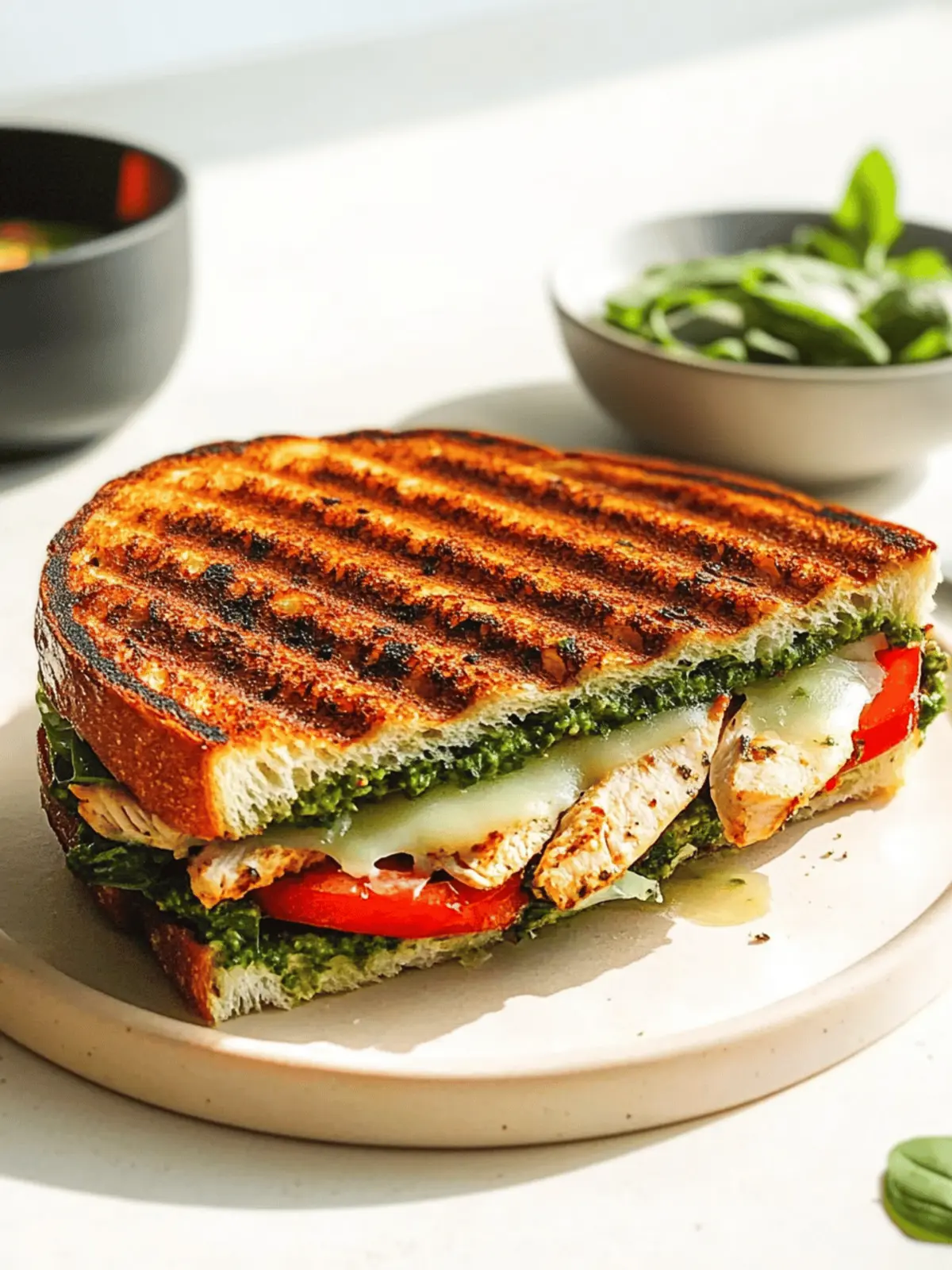 Loaded Chicken Pesto Panini That's Protein Packed and Delicious 2 Loaded Chicken Pesto Panini
