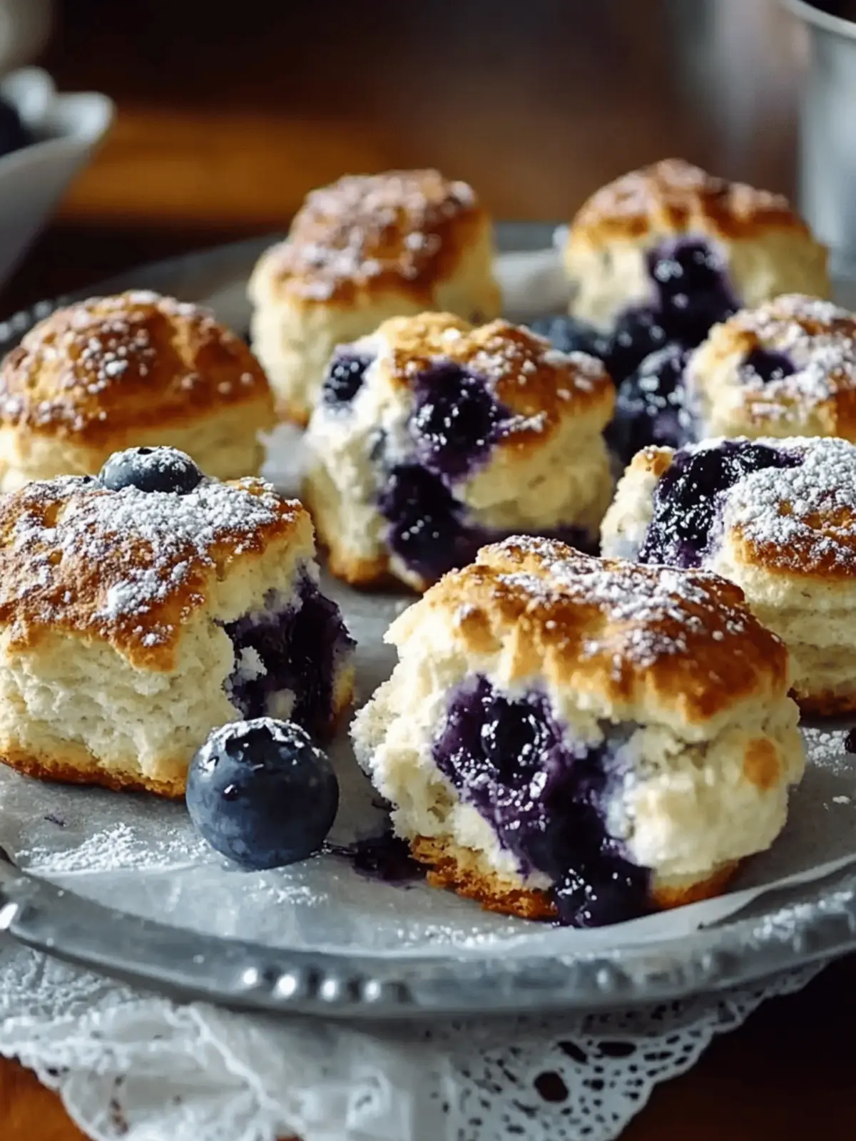 Fluffy Blueberry Biscuits with a Dreamy Lemon Glaze 2 Blueberry Biscuits