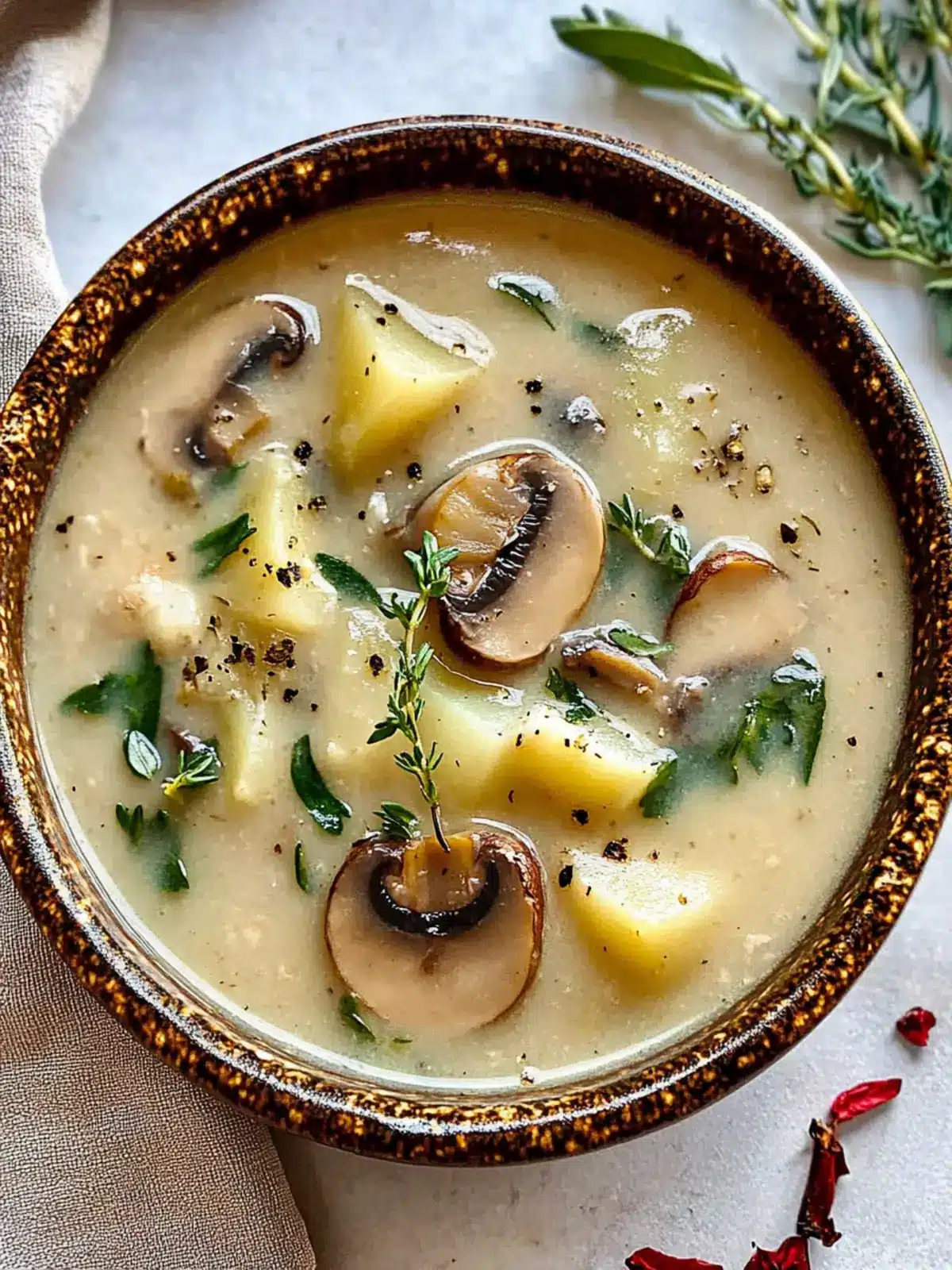Creamy Vegan Potato Mushroom Soup to Warm Your Soul 4 Vegan Potato Mushroom Soup