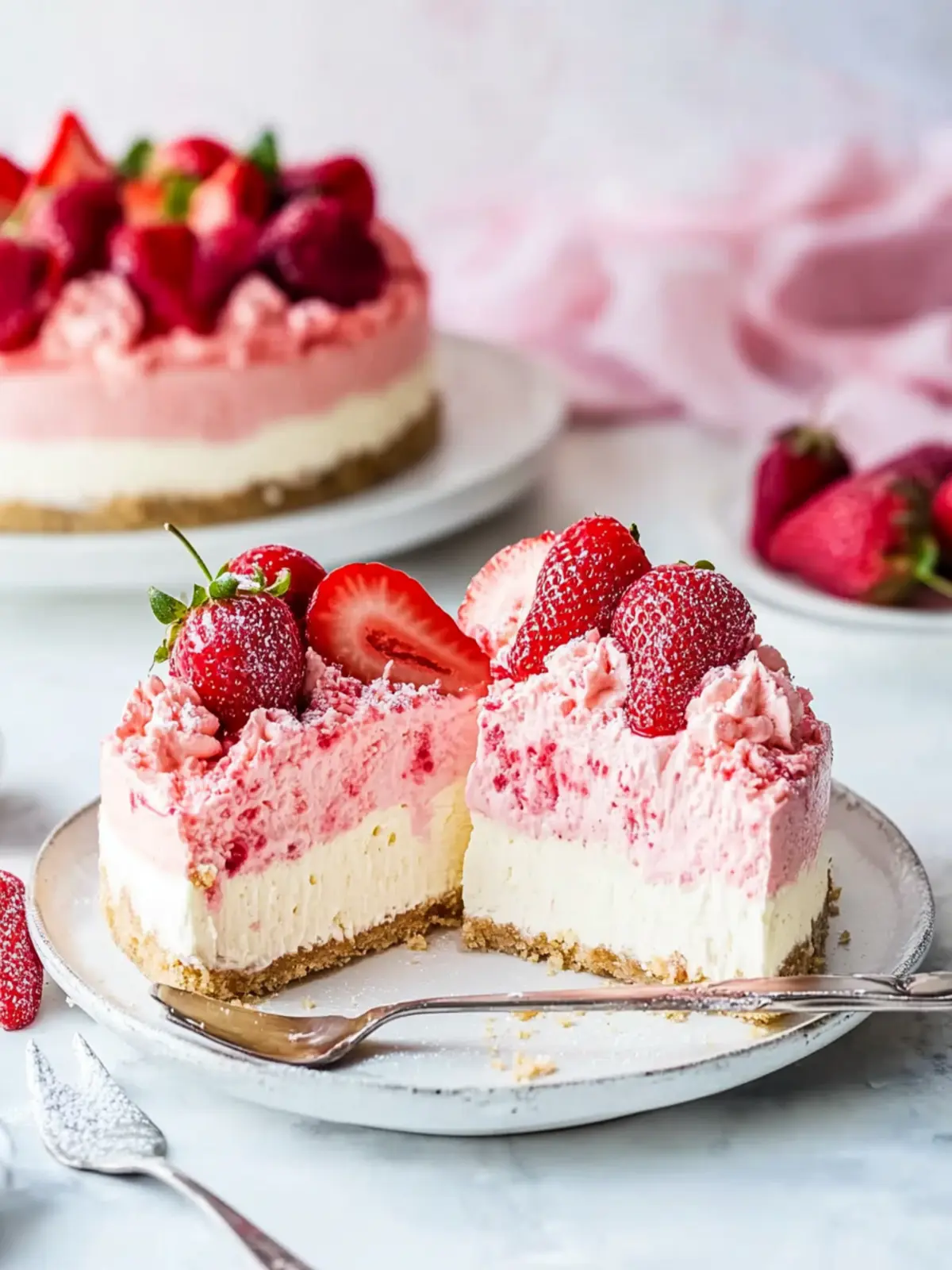 Delicious Strawberry Champagne Cheesecake with Champagne Cake 4 Strawberry Champagne Cheesecake with Champagne Cake