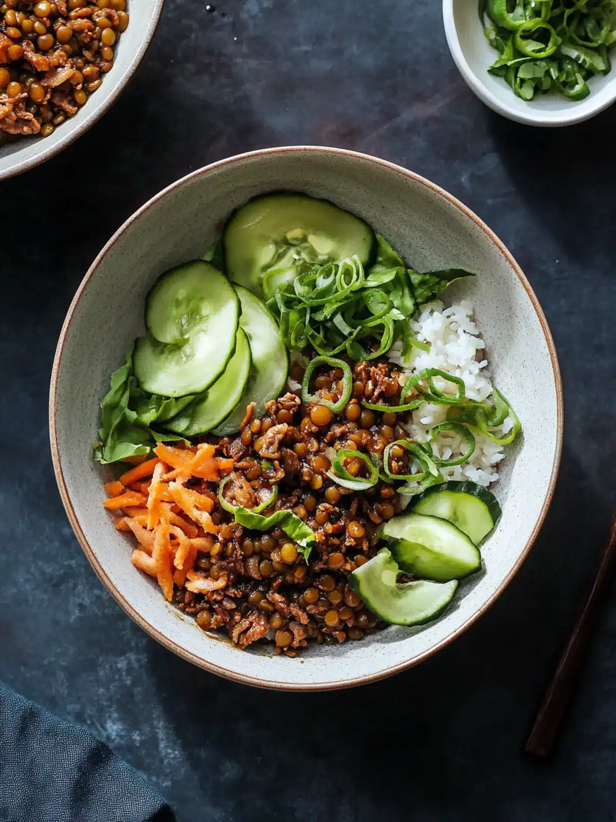 Savor Vietnamese Inspired Caramelized Pork Bowls with Lentils 4 Vietnamese Inspired Caramelized Pork Bowls with Lentils