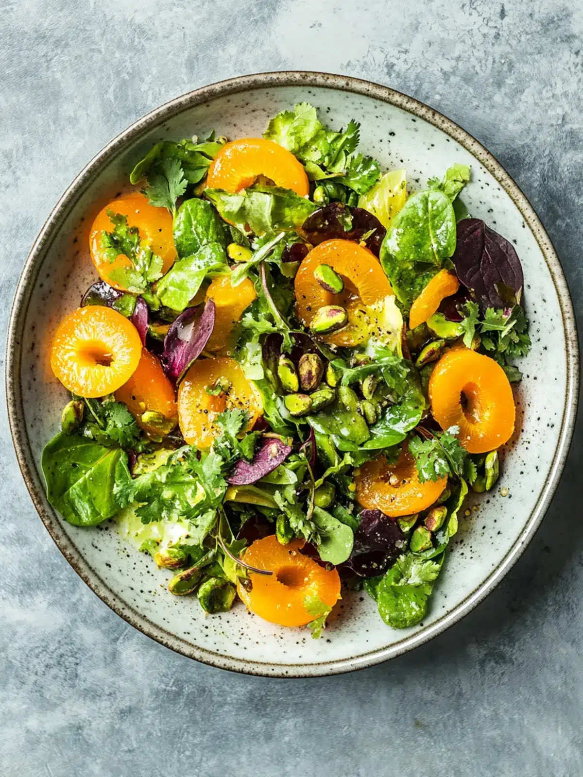 Zesty Apricot Pistachio Salad with Cilantro Lemon Dressing 2 apricot pistachio salad with cilantro lemon dressing