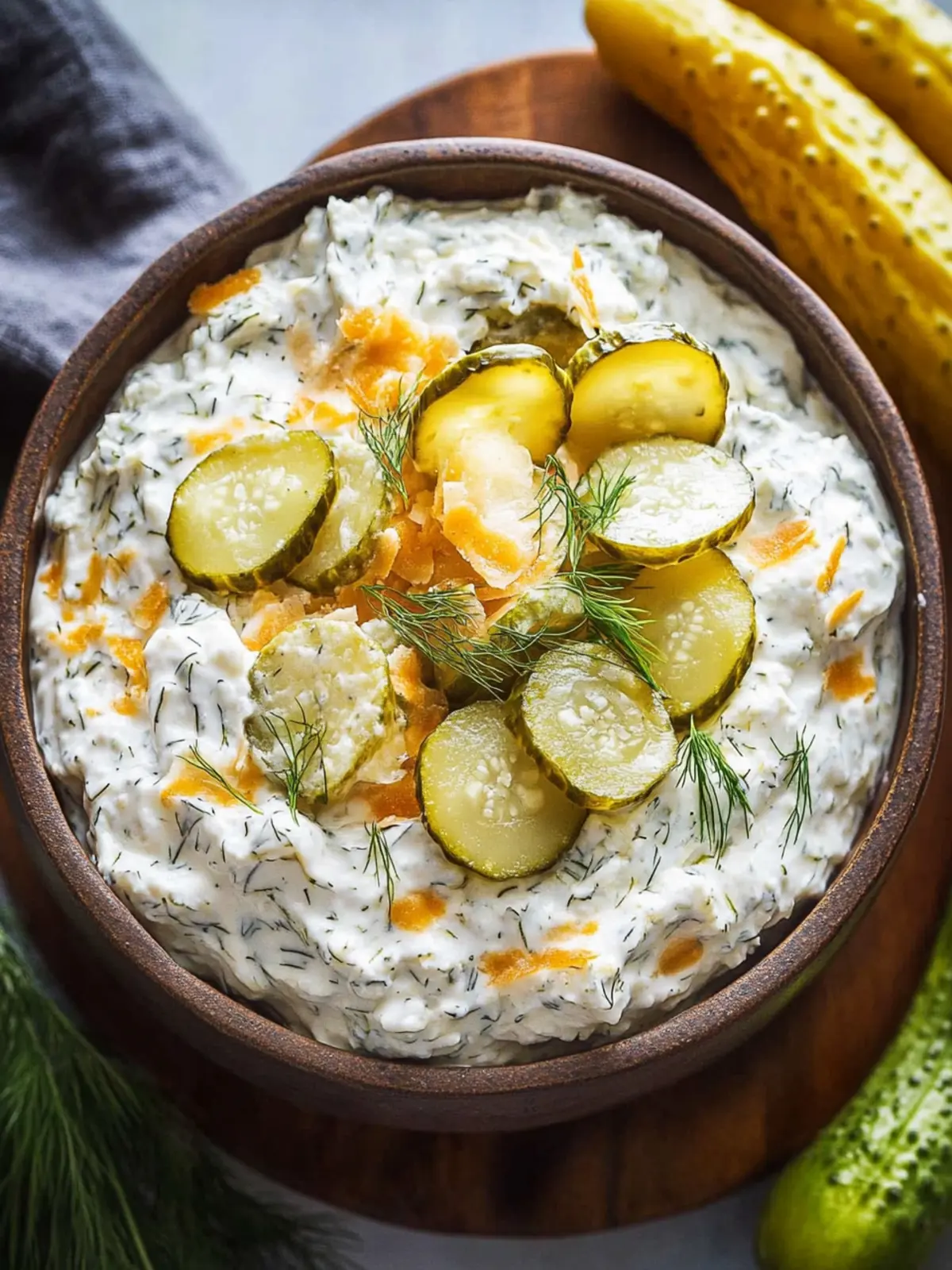 Creamy Cottage Cheese Dill Pickle Dip for Fresh Snacks 2 Cottage Cheese Dill Pickle Dip