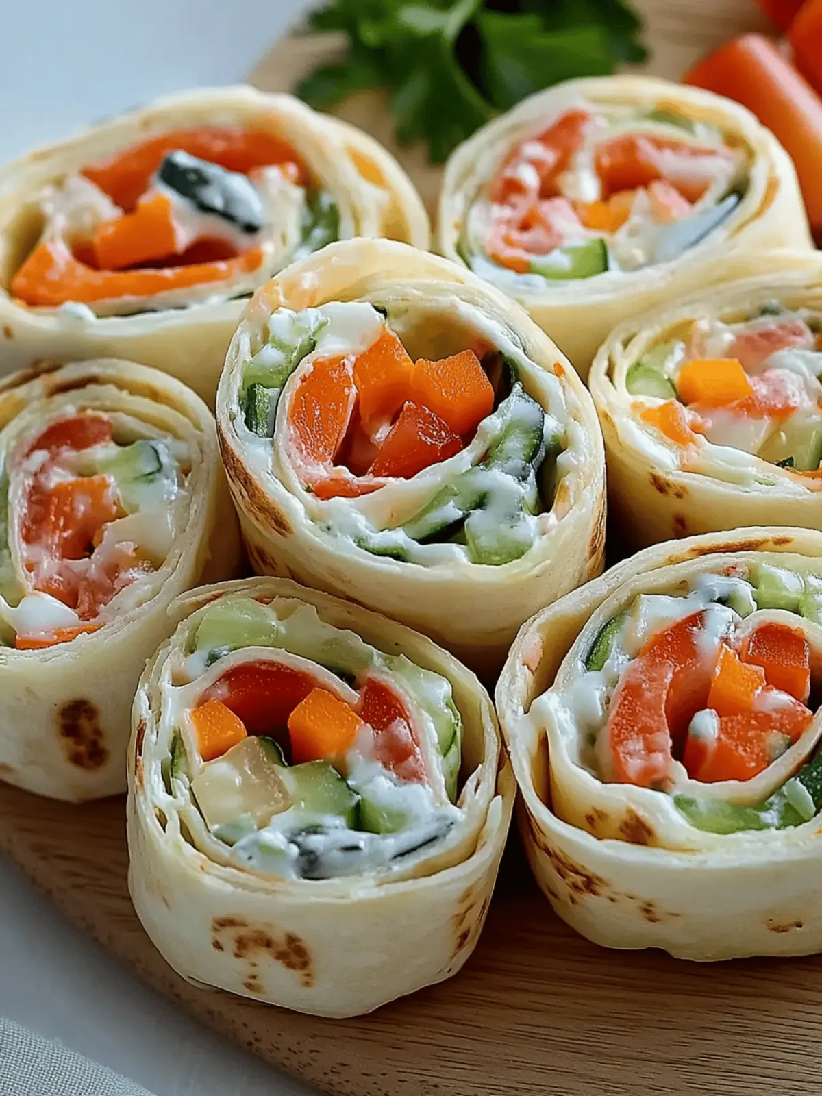 Fresh Vegetable Tortilla Roll Ups for a Colorful Lunch Delight 4 Fresh Vegetable Tortilla Roll Ups
