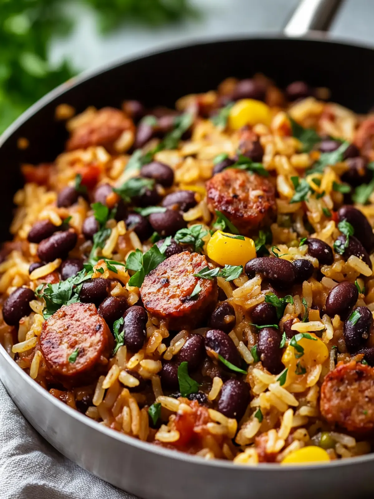 Savory Black Beans, Sausage and Rice Skillet Delight 4 Black Beans, Sausage and Rice Skillet