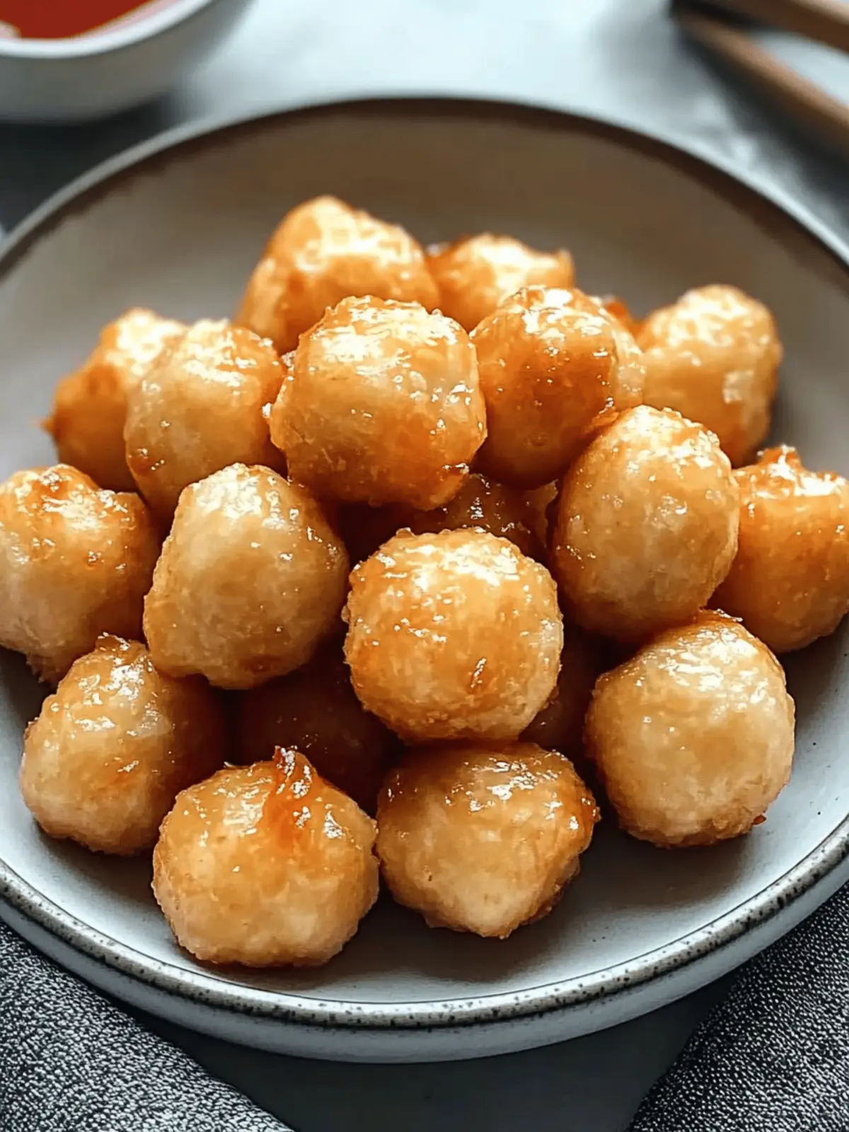 Crispy Chinese Chicken Balls with Sweet and Sour Sauce Delight 4 Chinese Chicken Balls with Sweet and Sour Sauce