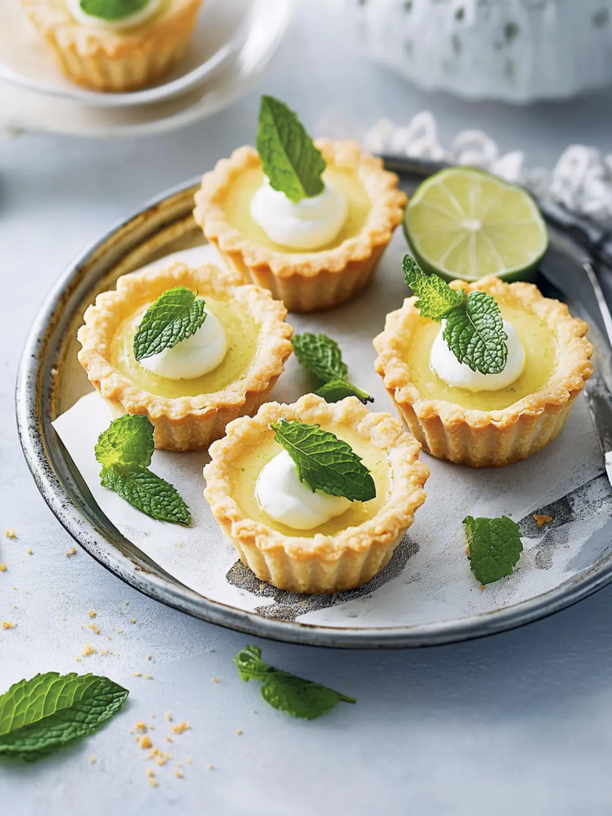 Zesty Lime Mint Rum Tarts for a Refreshing Dessert Treat 3 Lime, mint and rum tarts
