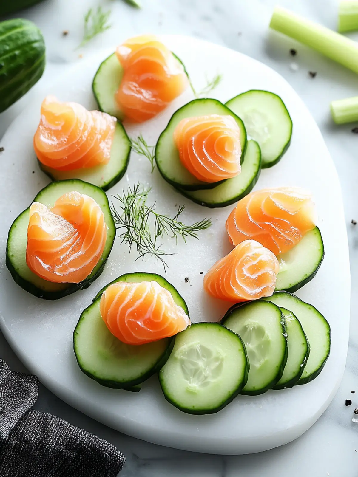 Cucumber Slices with Smoked Salmon Hearts for Perfect Appetizers 4 Cucumber Slices with Smoked Salmon Hearts