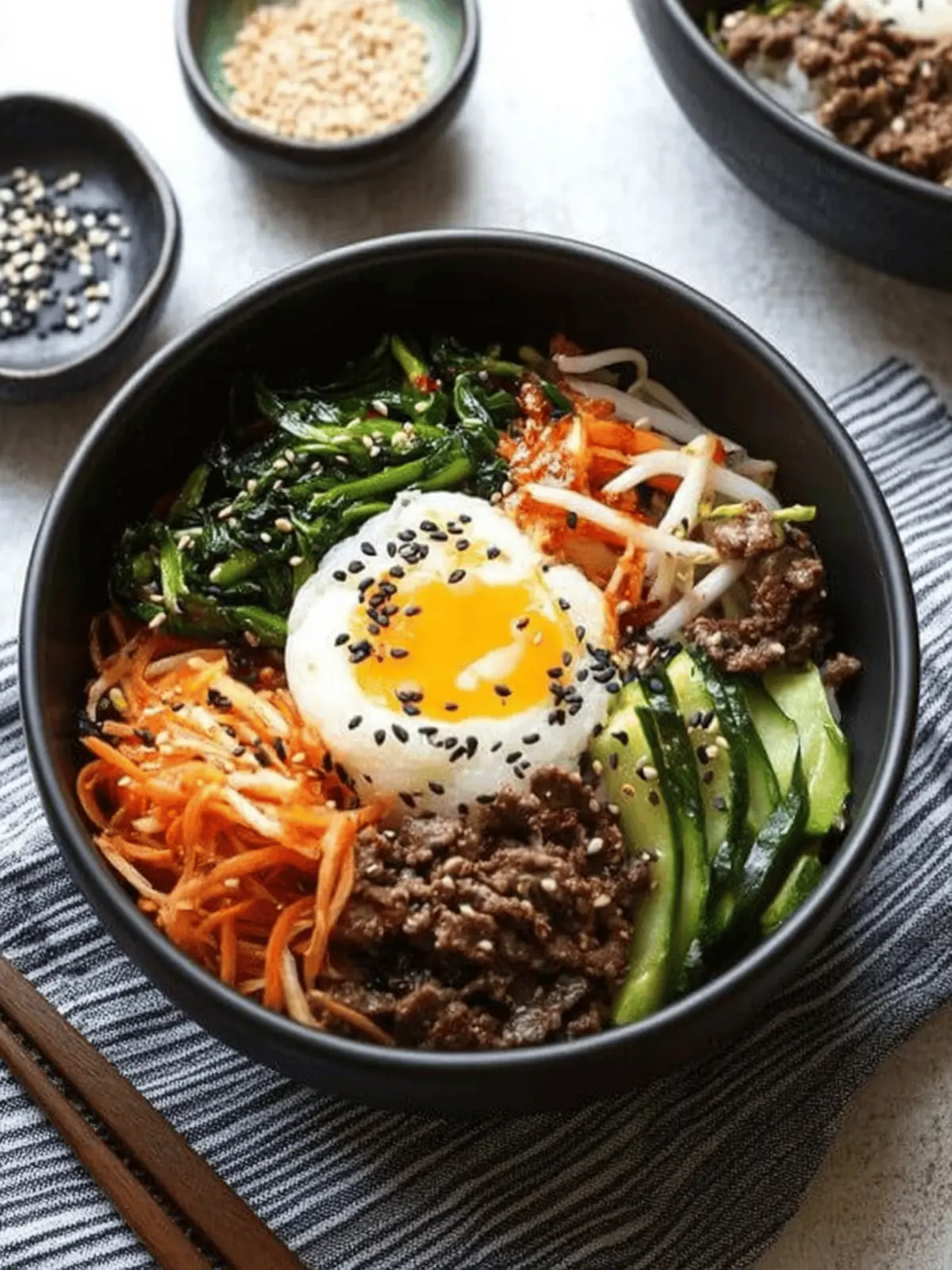 Savory Bibimbap Recipe: Korean Rice Bowl with Veggies Delight 4 Savory Bibimbap Recipe: Korean Rice Bowl with Veggies Delight