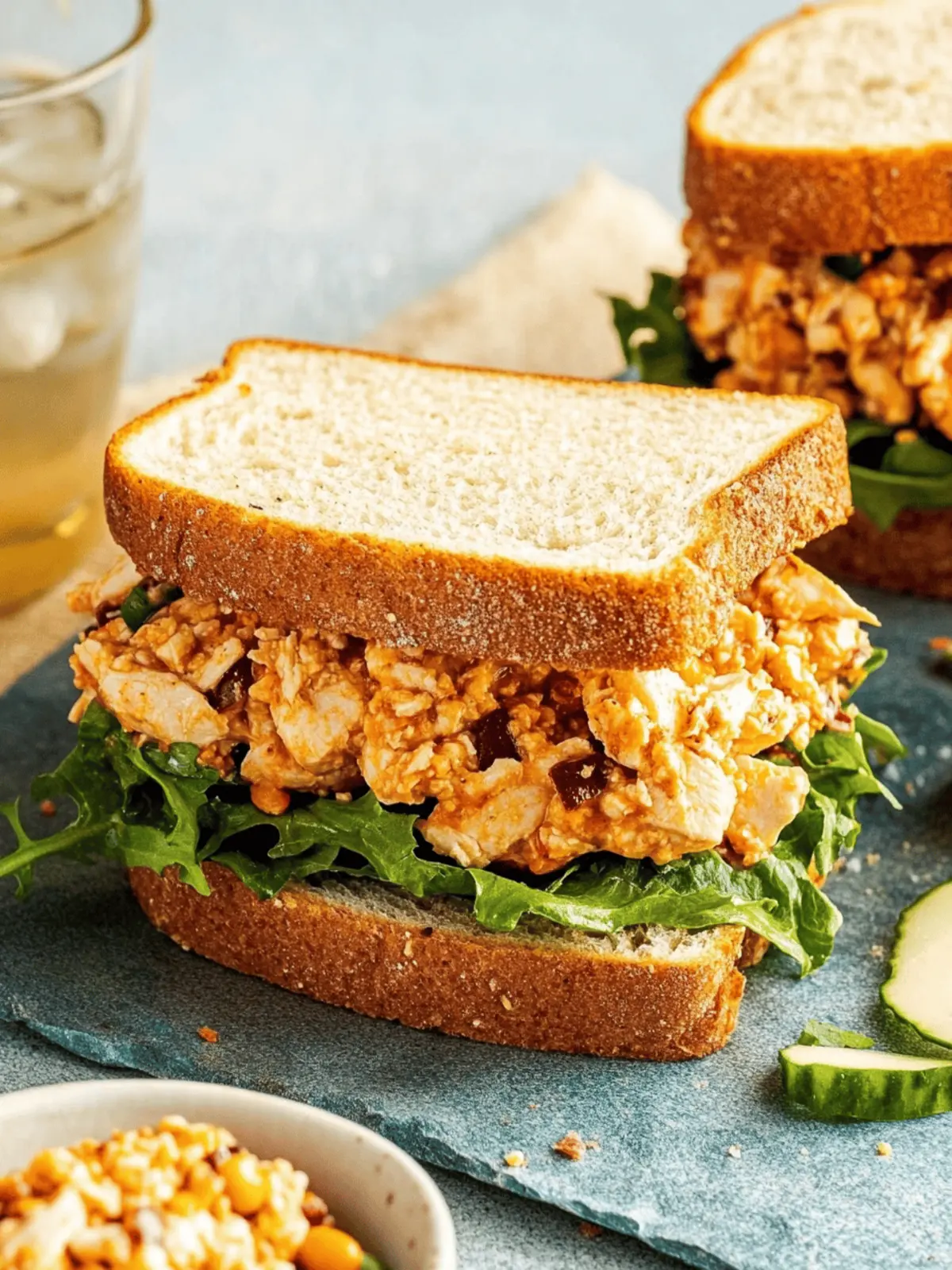Spicy Chicken Salad Sandwich with Chili Crisp for a Flavor Boost 2 Chicken Salad Sandwich with Chili Crisp