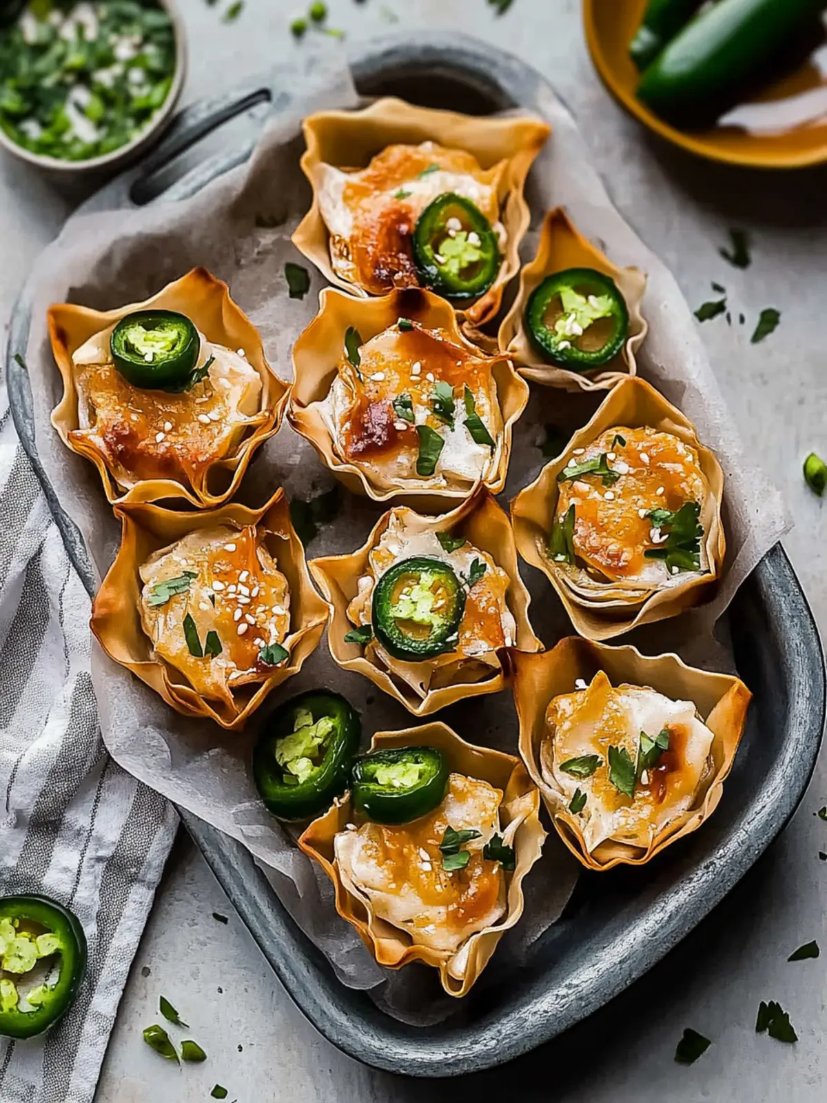 Jalape ±o Popper Wonton Cups for a Flavorful Twist 3 Jalape ±o Popper Wonton Cups