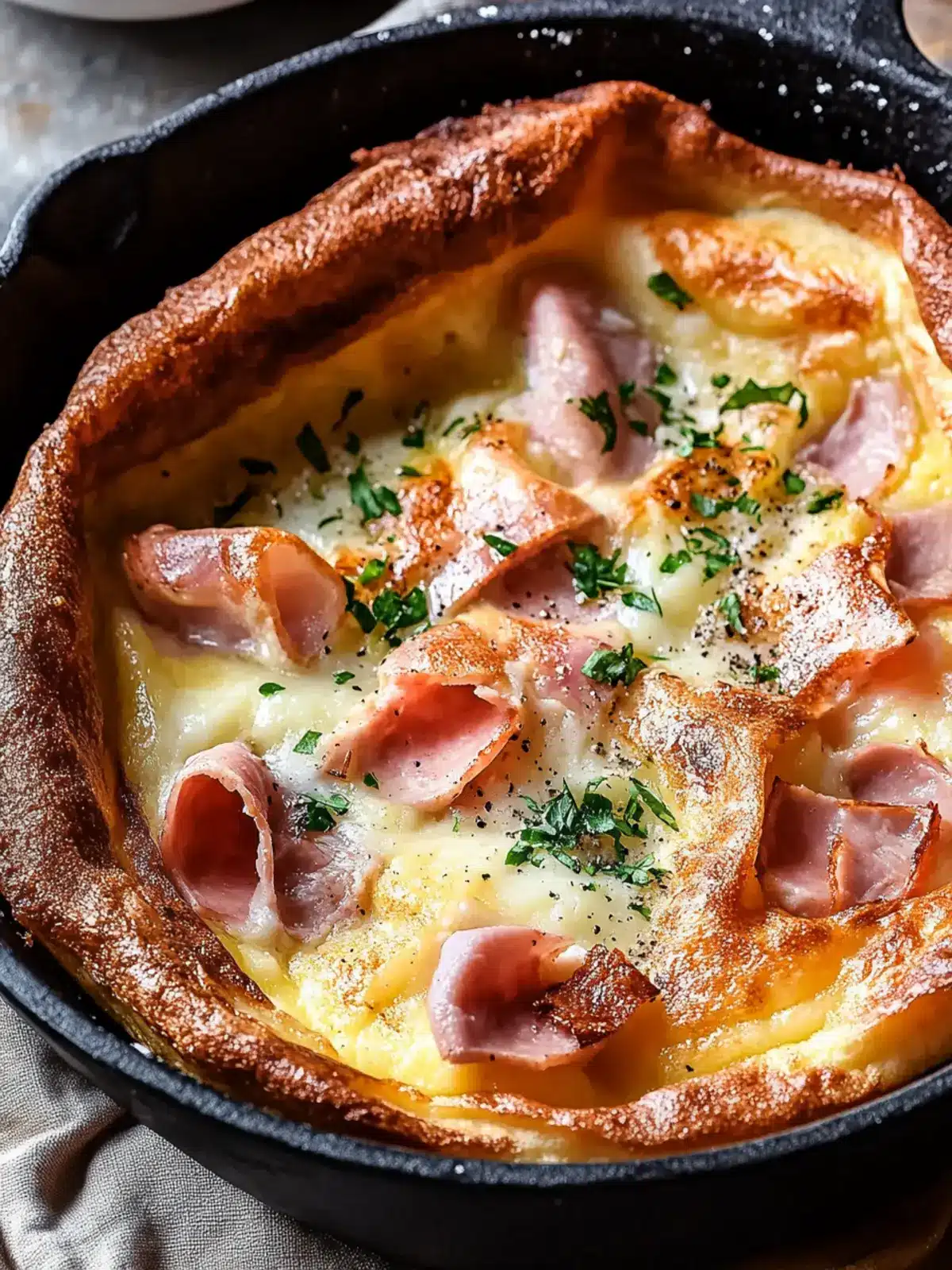 Elevate Brunch with a Ham and Cheese Dutch Baby Delight 2 Ham and Cheese Dutch Baby