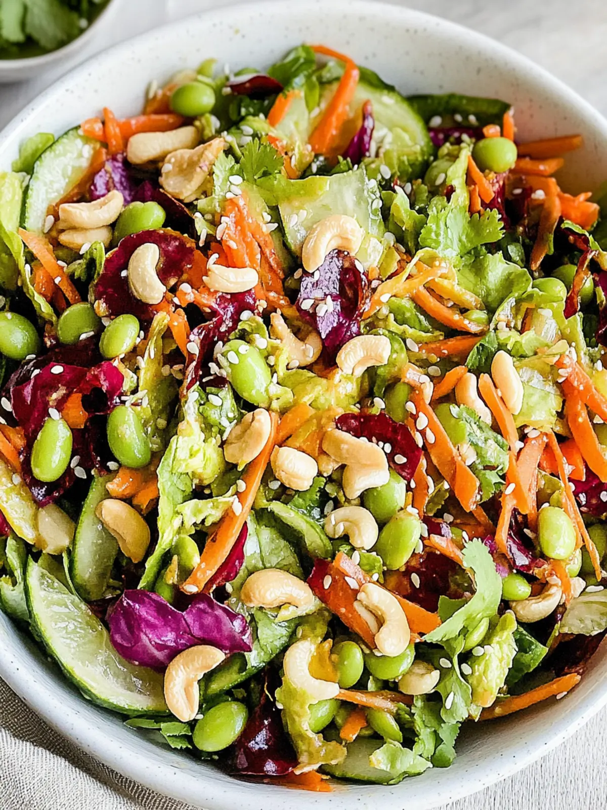 Edamame Crunch Salad with Sesame Cashew Lime Dressing Bliss 2 Edamame Crunch Salad with Sesame Cashew Lime Dressing