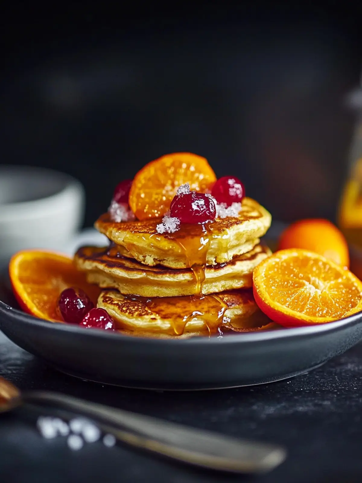 Fluffy Ricotta Hotcakes with Salted Caramel & Clementines 4 Ricotta hotcakes with salted caramel and clementines